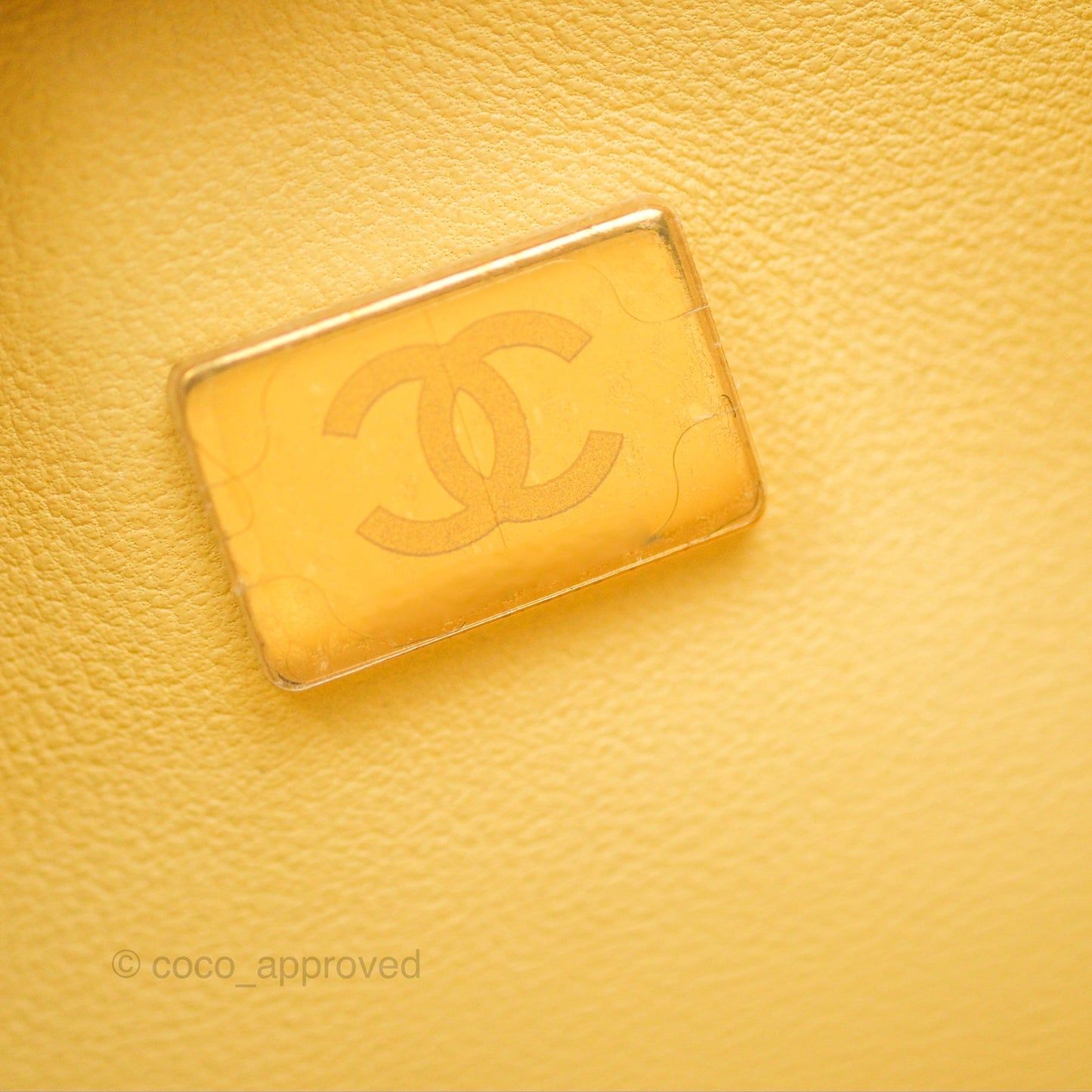 Chanel Small Classic Quilted Flap Yellow Caviar Gold Hardware