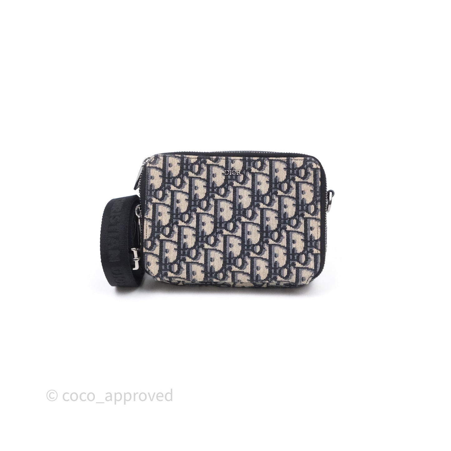Dior Men's Crossbody Pouch Bag Blue Oblique Canvas