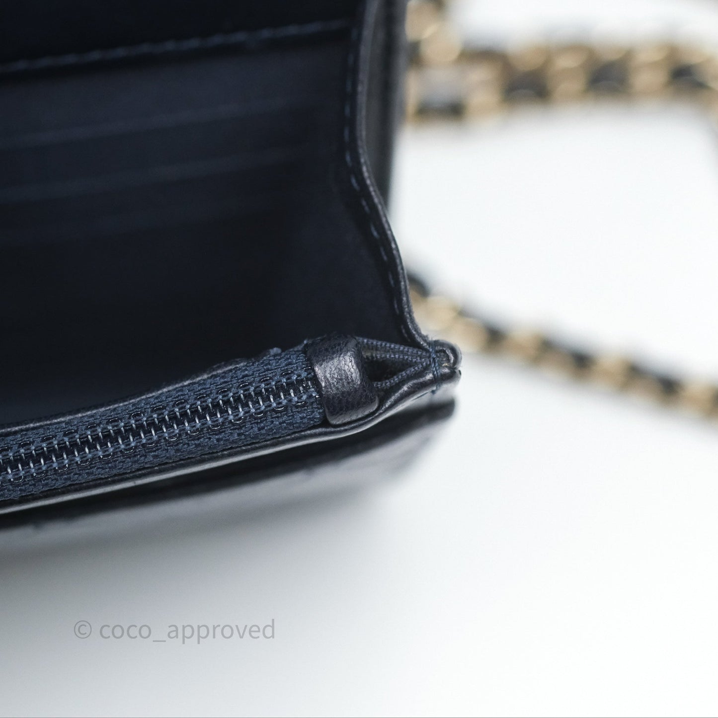 Chanel Trendy CC WOC Wallet On Chain Navy Lambskin Gold Hardware