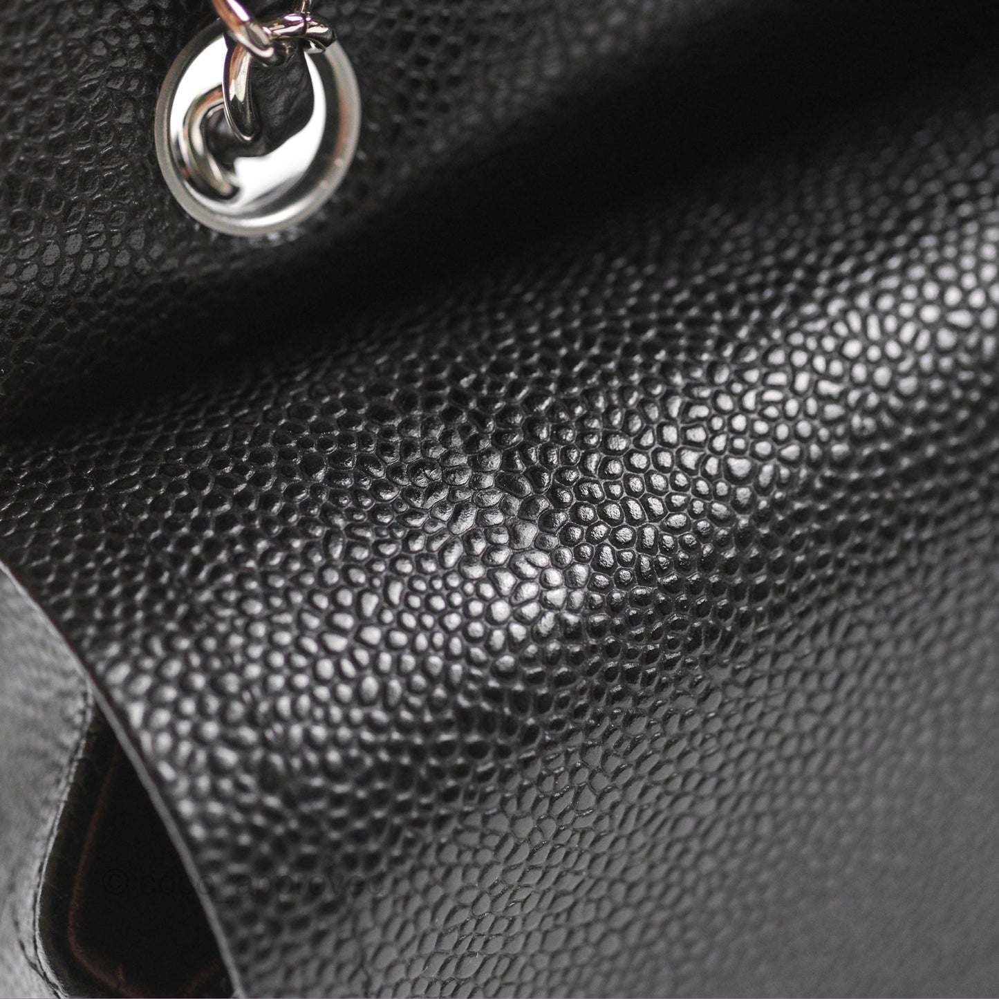 Chanel Classic M/L Medium Flap Quilted Black Caviar Silver Hardware