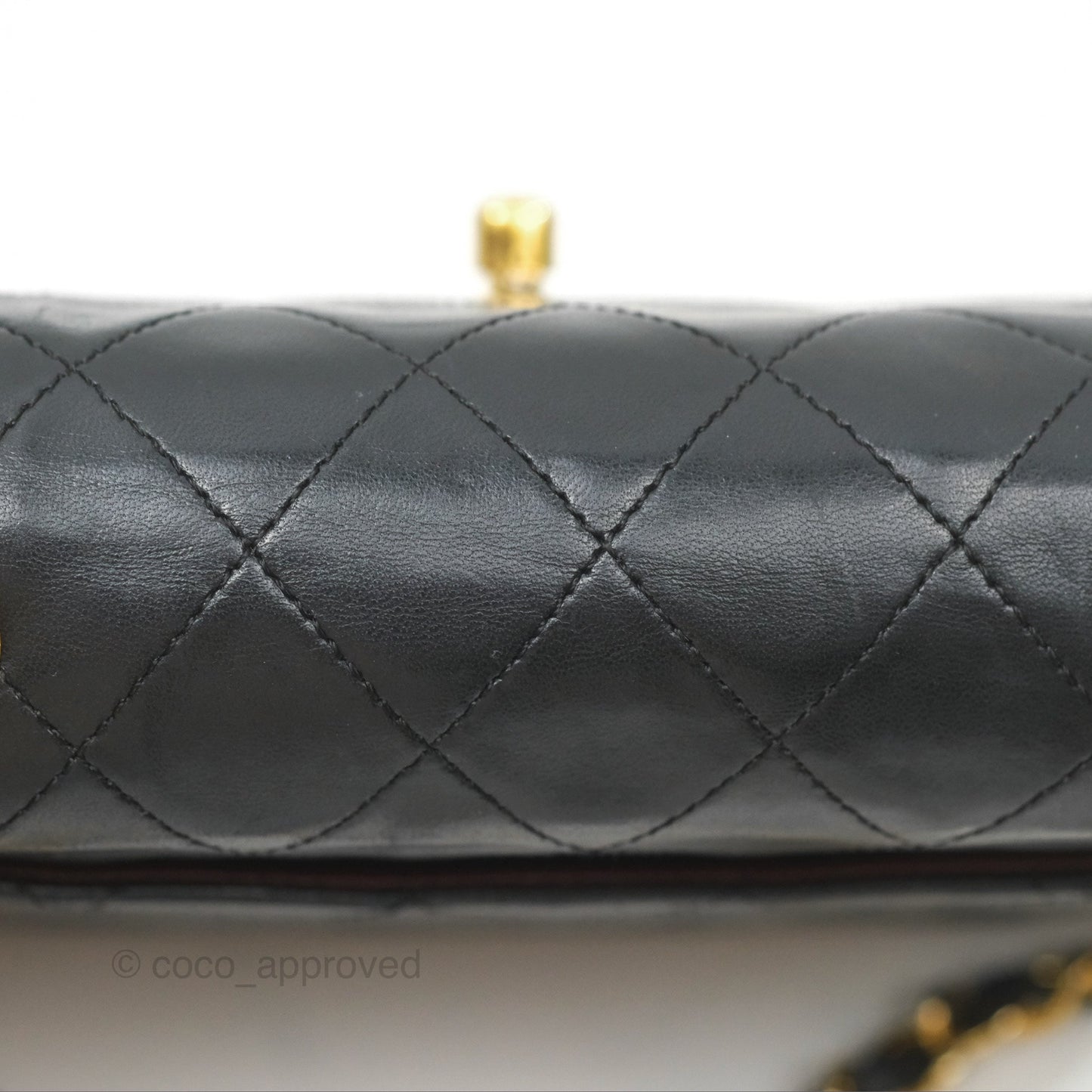 Chanel Vintage Mini Square Black Lambskin 24K Gold Hardware