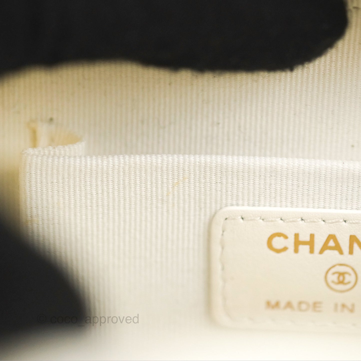 Chanel Mini Vanity Case with Chain White Lambskin Gold Hardware