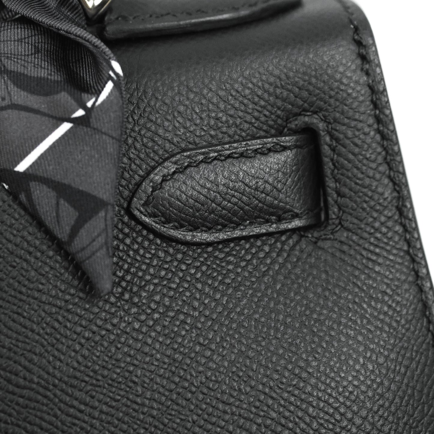 Hermès Kelly 28 Sellier Black Epsom Palladium Hardware