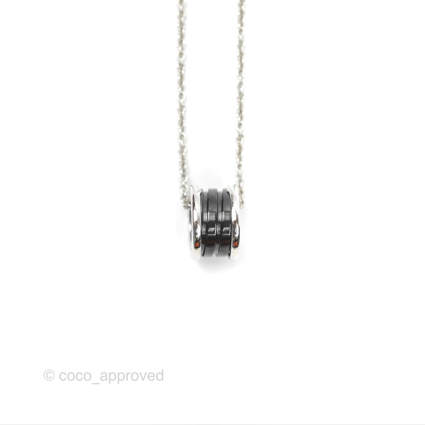 Bvlgari Save the Children Zero1 Necklace Black Ceramic Sterling Silver