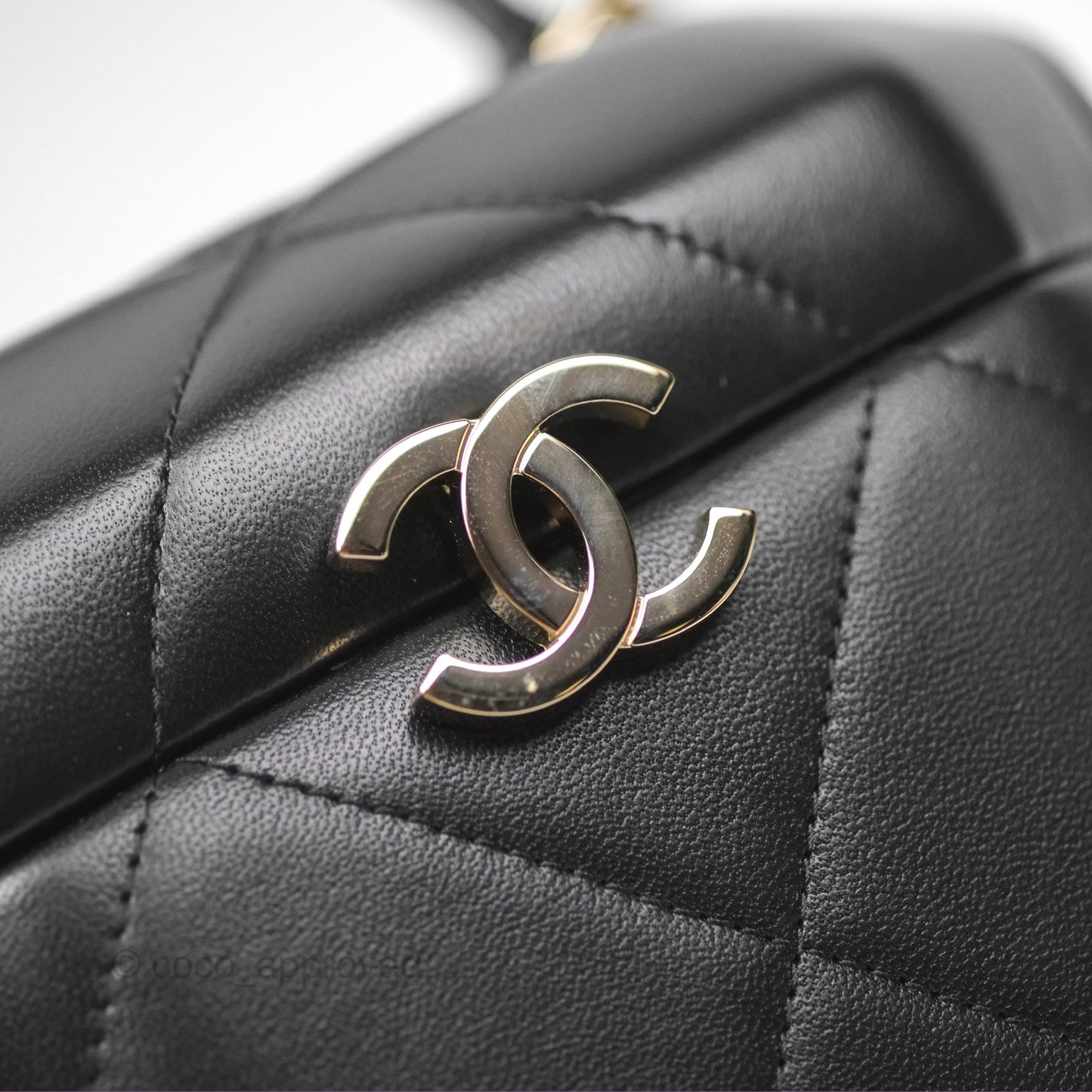 Chanel Small Hexagon Vanity Case Black Lambskin Gold Hardware