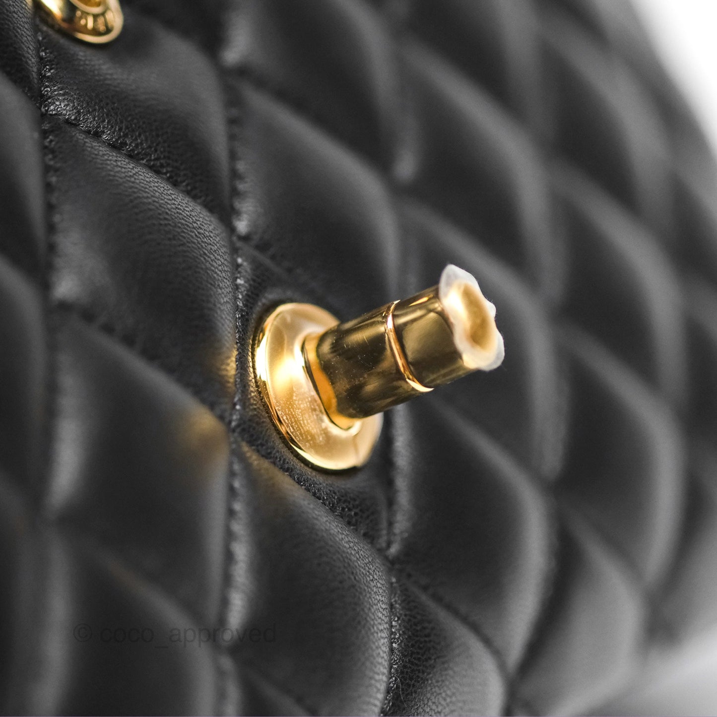 Chanel Classic M/L Medium Flap Quilted Black Lambskin Gold Hardware