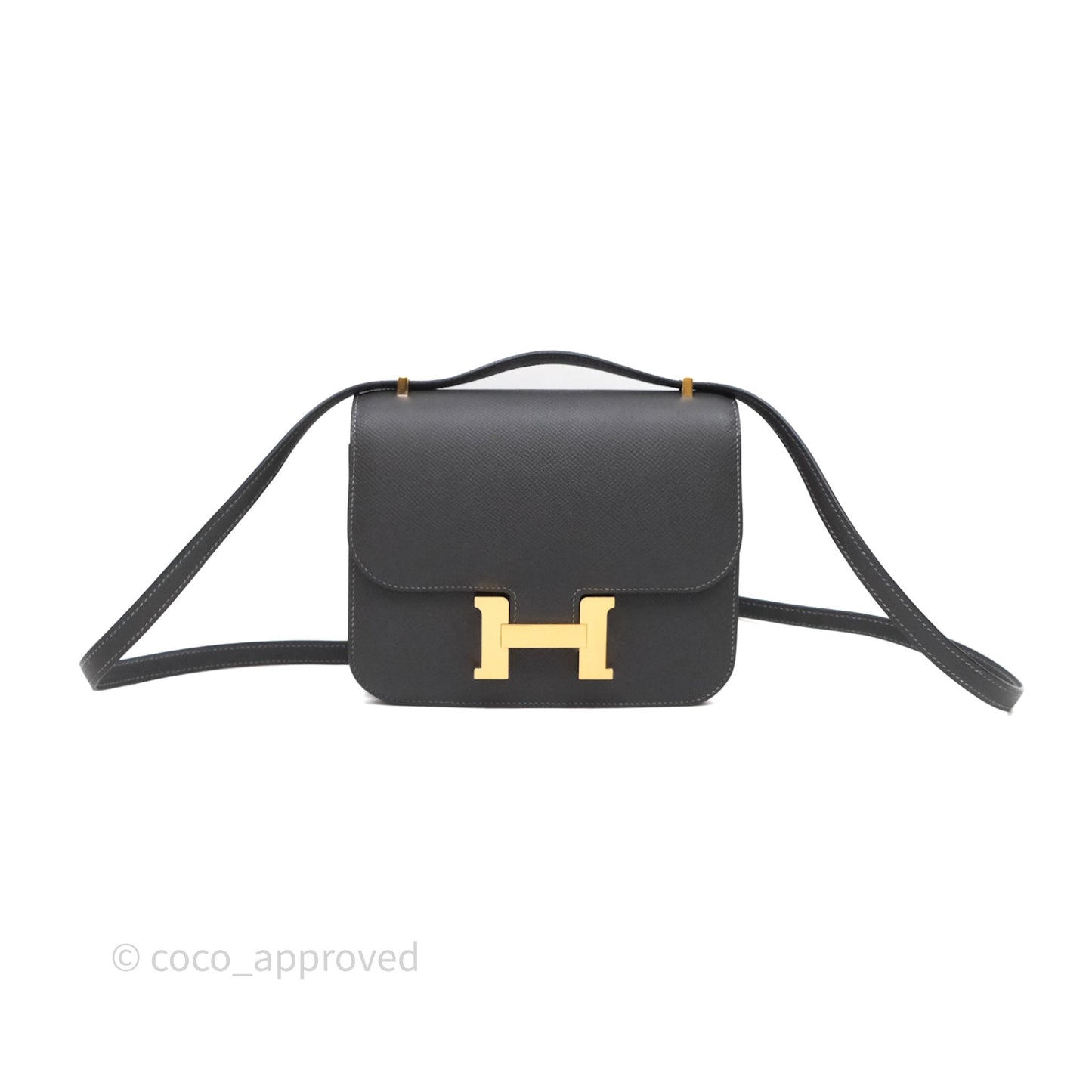 Hermès Constance Mini 18cm Graphite 88 Epsom Gold Hardware