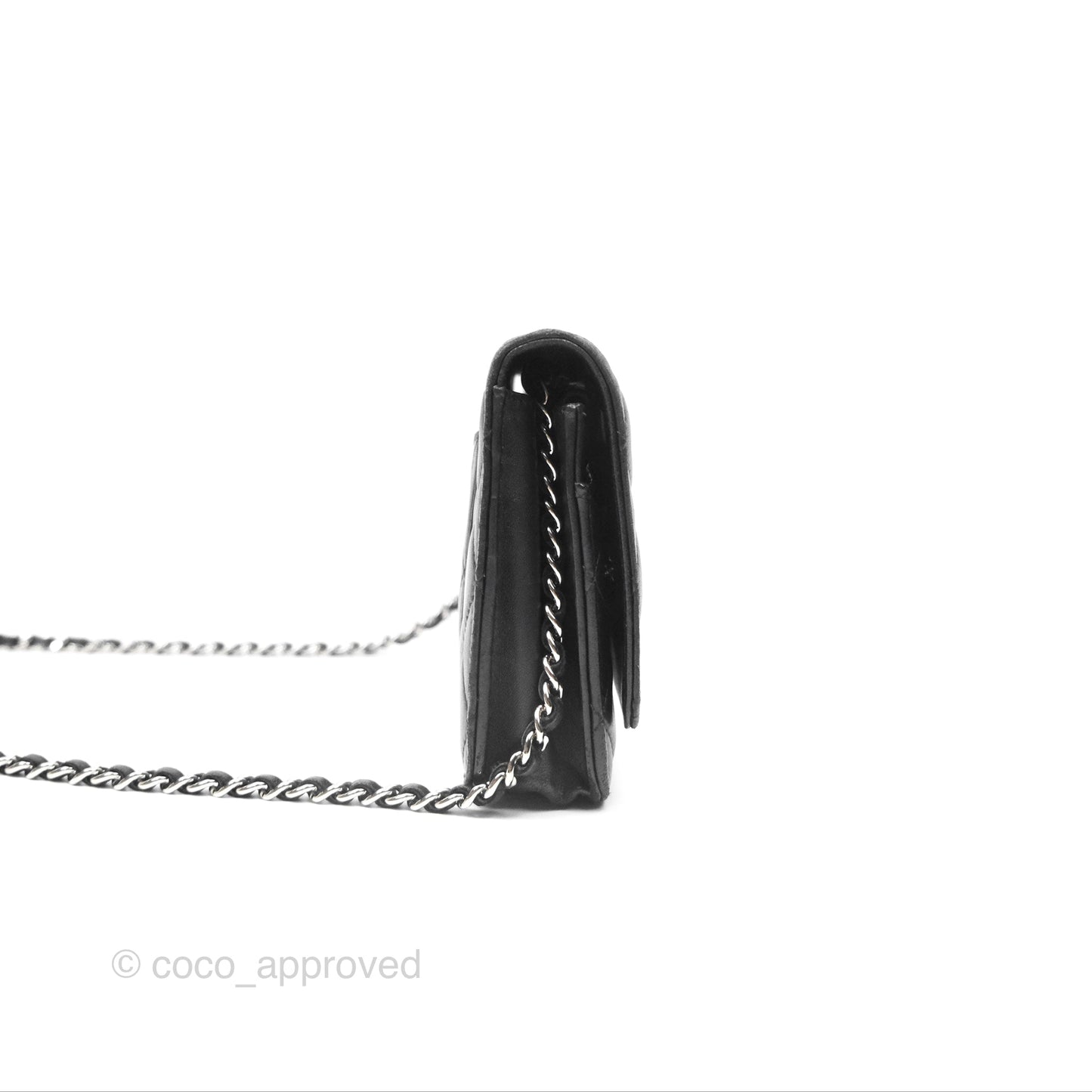 Chanel Quilted Wallet on Chain WOC Black Lambskin Palladium Hardware