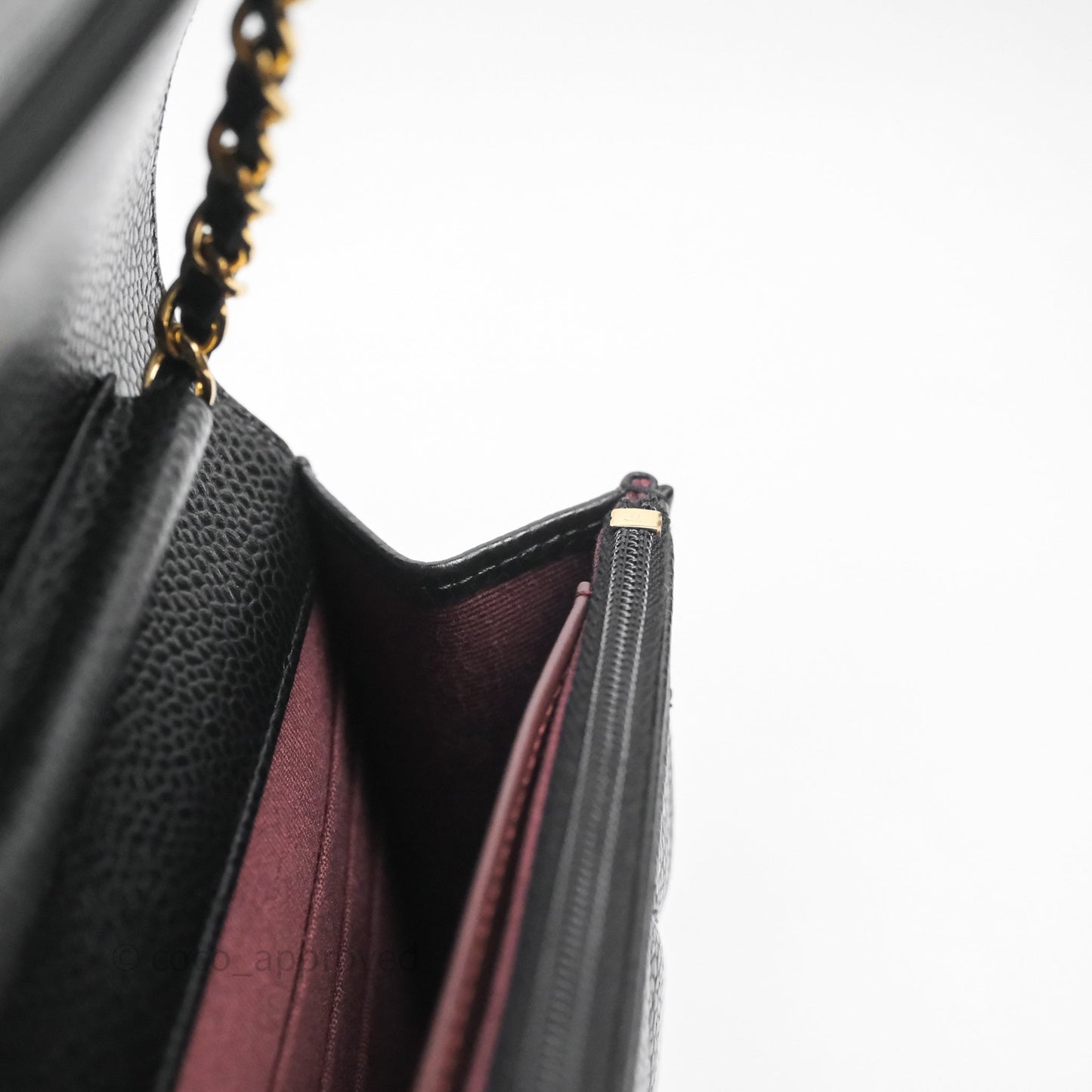 Chanel Quilted WOC Black Caviar Gold Hardware