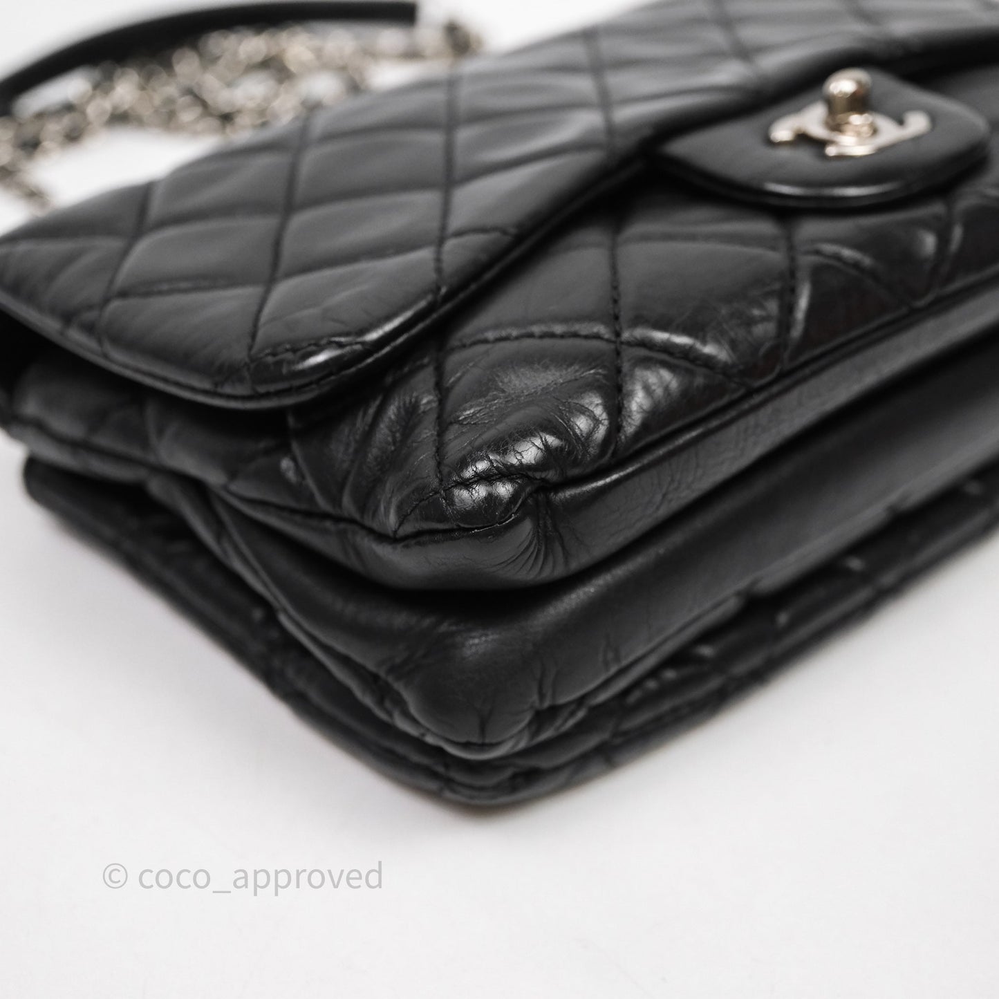 Chanel Quilted Flap Black Calfskin Silver Hardware