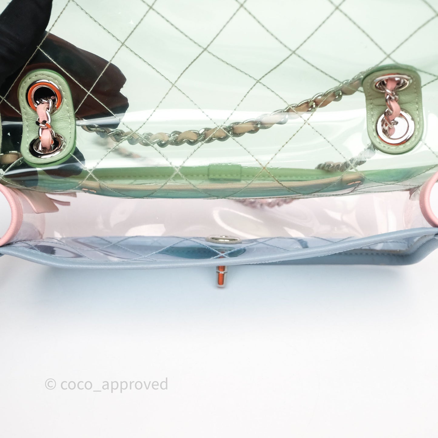 Chanel Coco Splash PVC Mini Flap Bag Blue/Green/Pink Silver Hardware