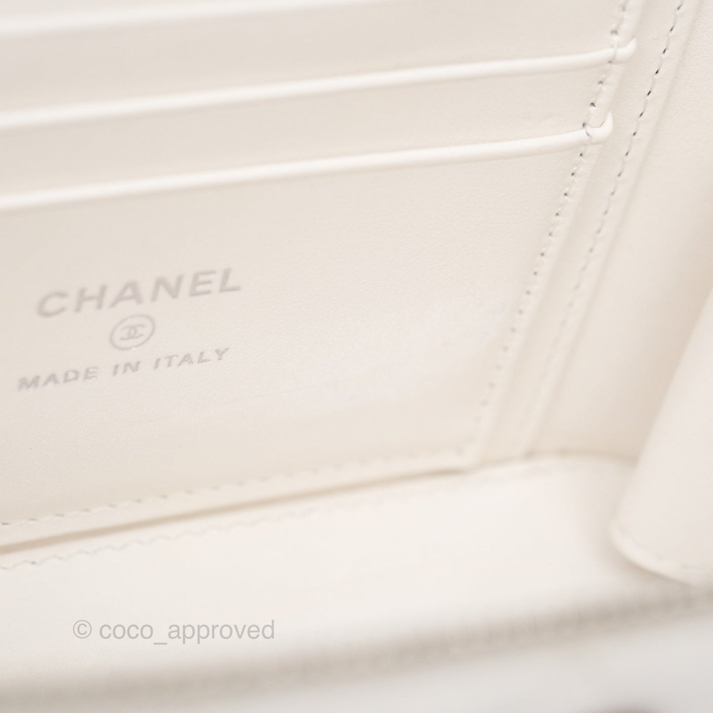 Chanel Crystals Top Handle Vanity Rectangular White Lambskin Gun Metal