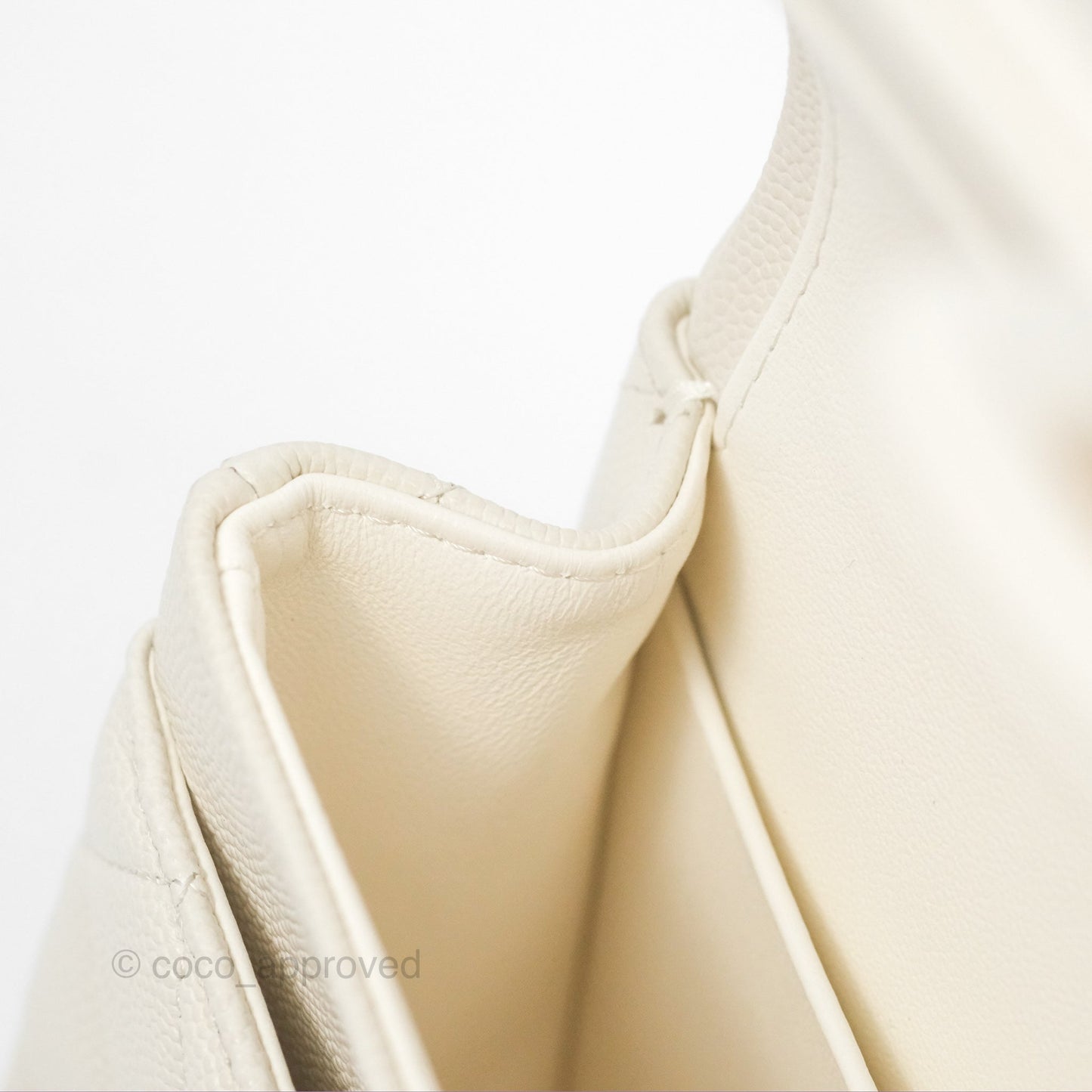 Chanel Small Classic Quilted Flap Light Ivory Caviar Gold Hardware