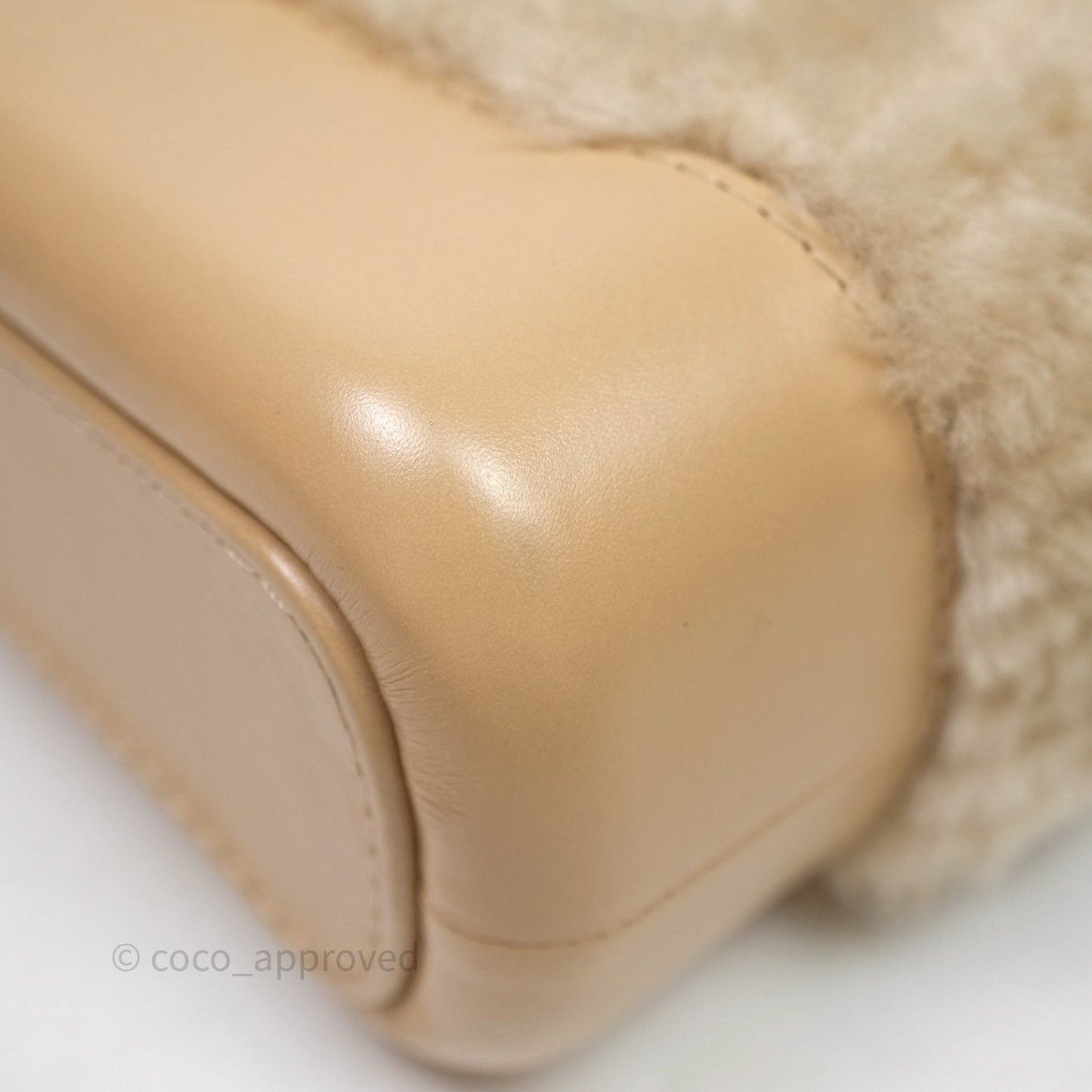 Chanel Small Gabrielle Hobo Shearling Beige Mixed Hardware