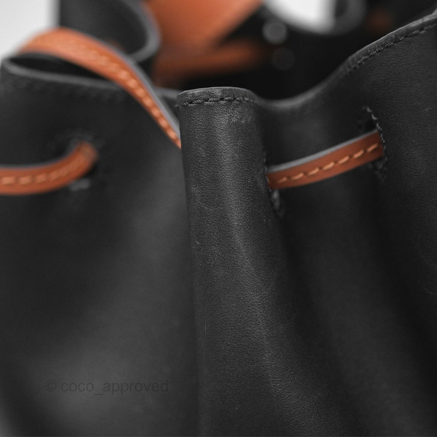 Loewe Small Balloon Bucket Bag Black Tan Calfskin