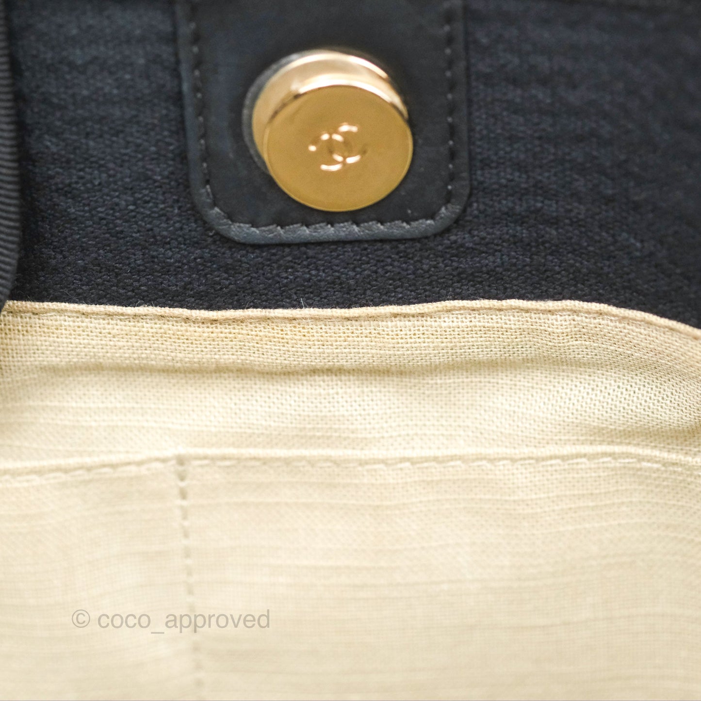 Chanel Medium Canvas Deauville Tote Navy Gold Hardware