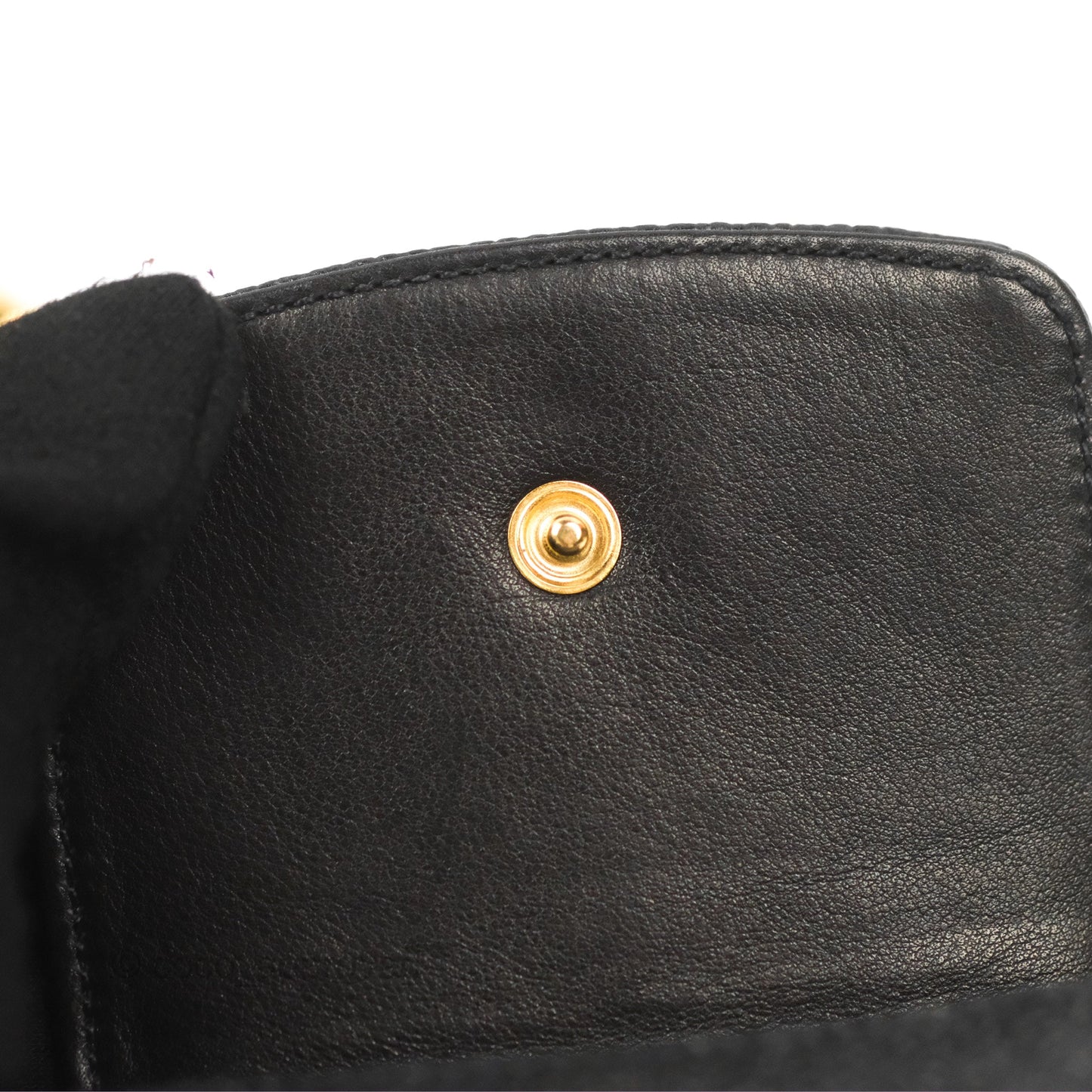Chanel Vintage CC Caviar Black Phone Case With Chain Gold Hardware