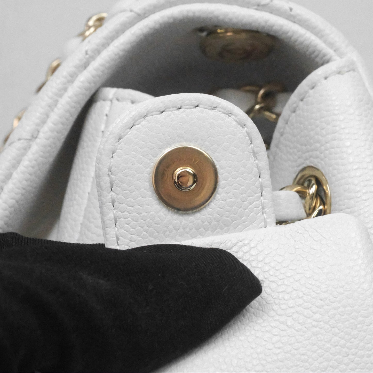 Chanel Small Duma Backpack White Caviar Gold Hardware