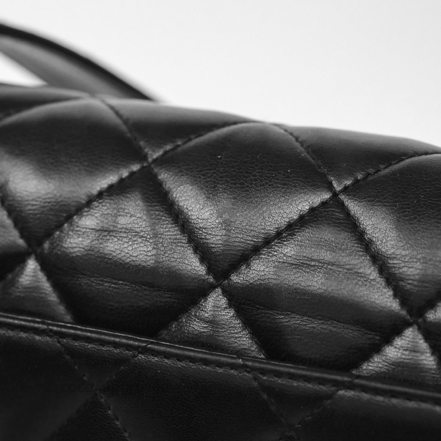 Chanel Vintage Half Moon Flap Shoulder Bag Black Lambskin 24K Gold Hardware