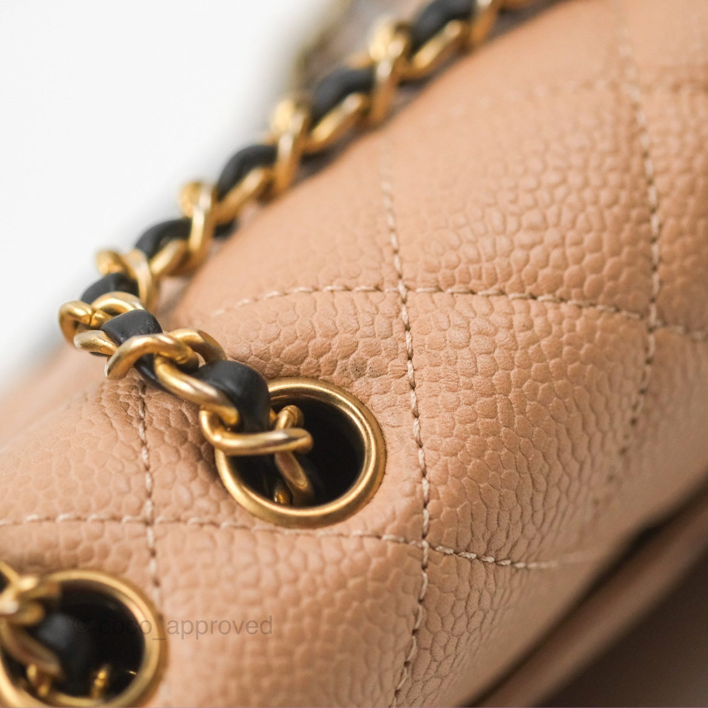 Chanel Quilted Small CC Filigree Flap Beige Black Caviar