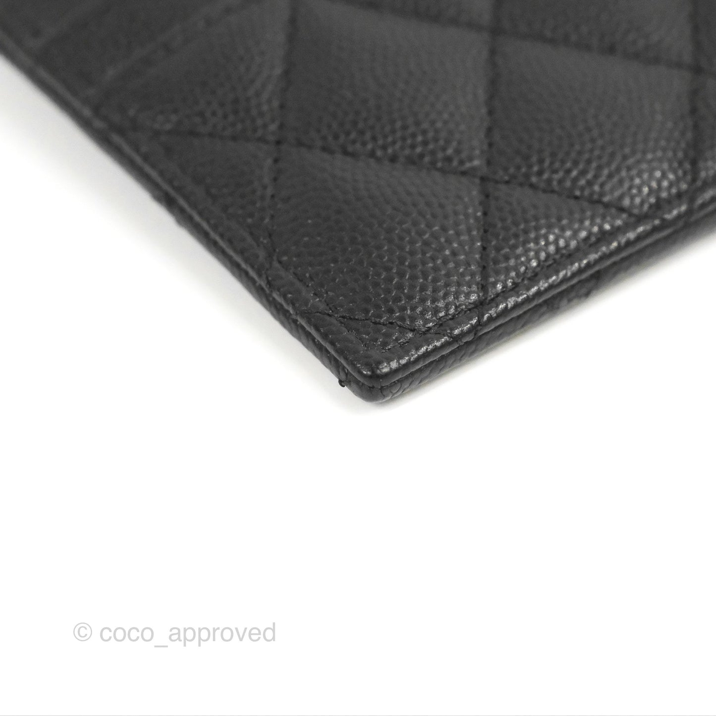 Chanel Quilted CC Zipped Card Holder Black Caviar Gold Hardware
