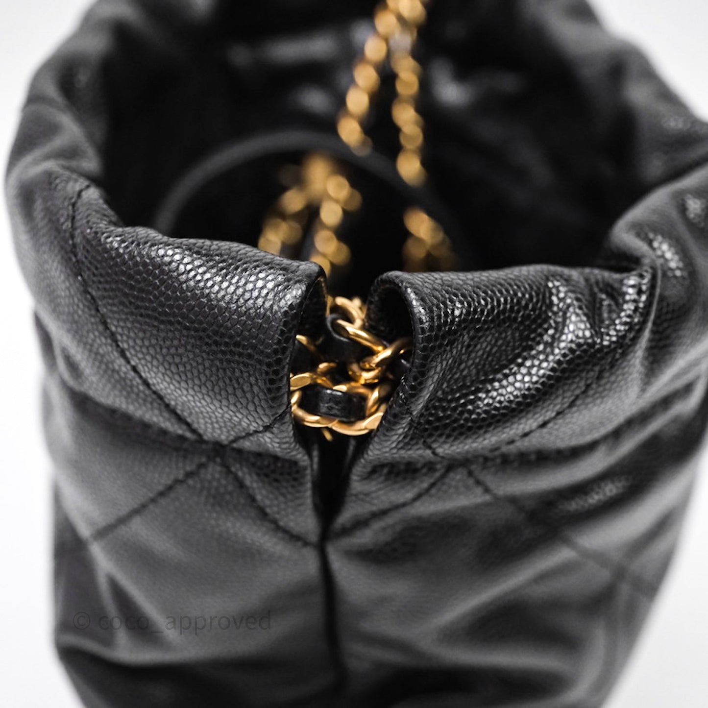 Chanel 22 Mini Black Caviar Aged Gold Hardware