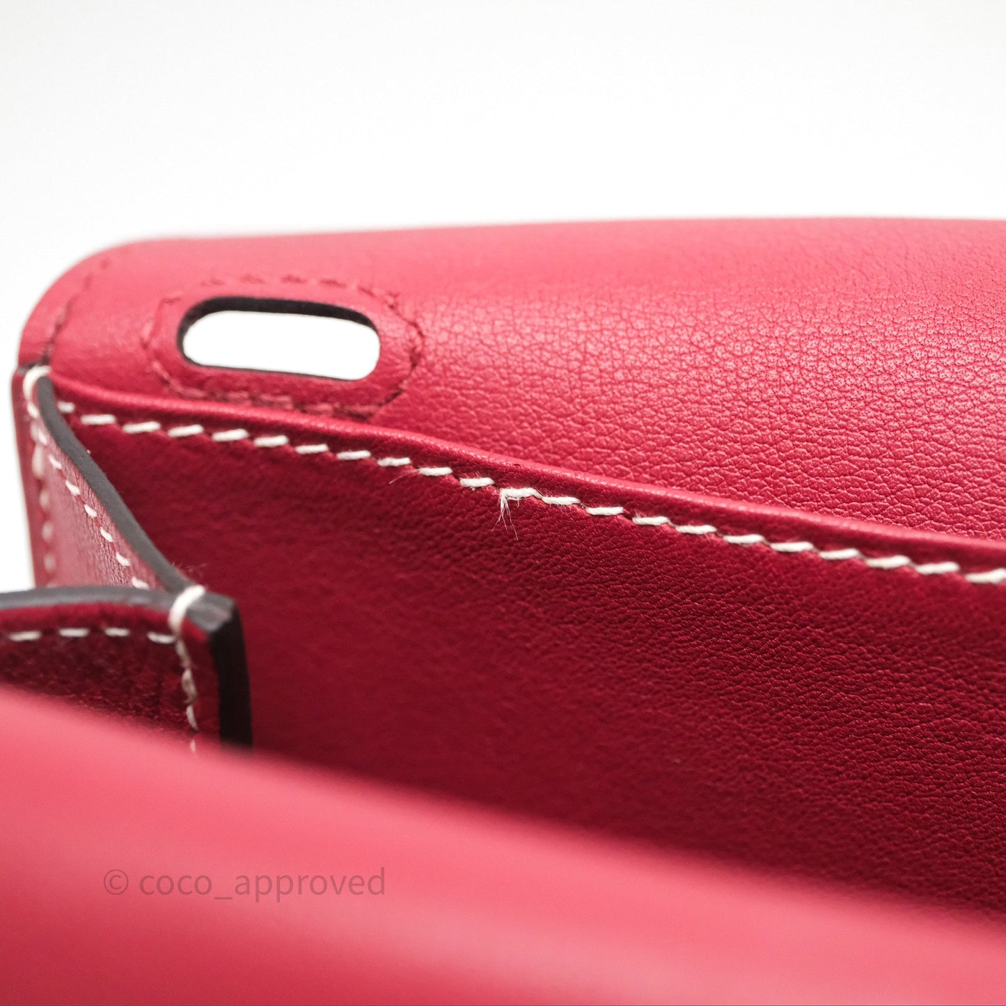 Hermès Halzan 22 Mini Rouge Grenat K1 Swift Palladium Hardware