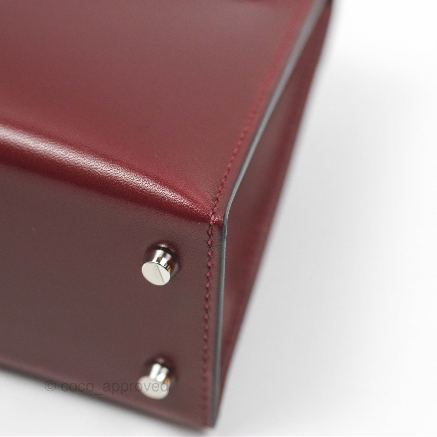 Hermès Mini Kelly II Sellier Rouge H Box Leather Palladium Hardware