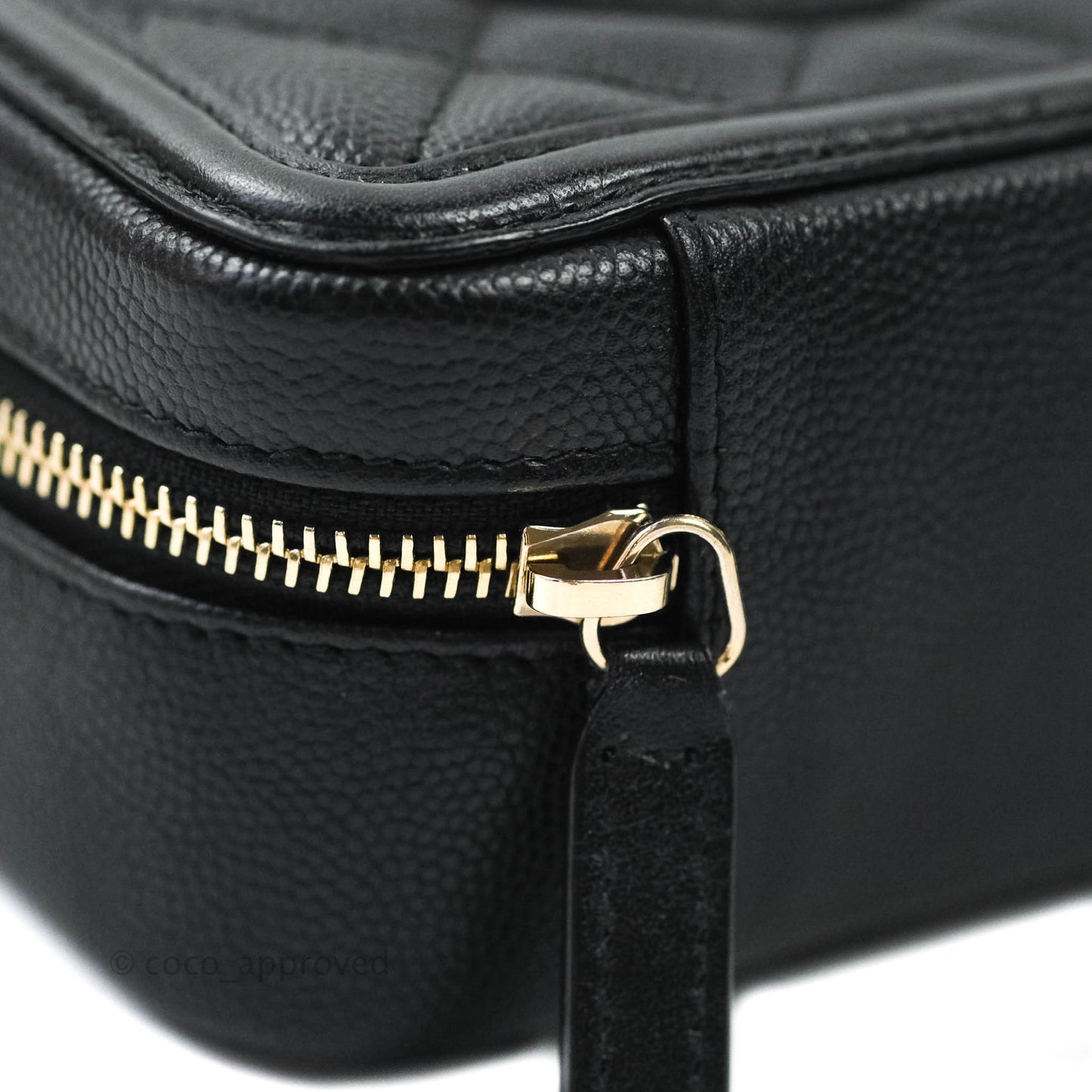Chanel CC Filigree Vanity Clutch With Chain Caviar Black