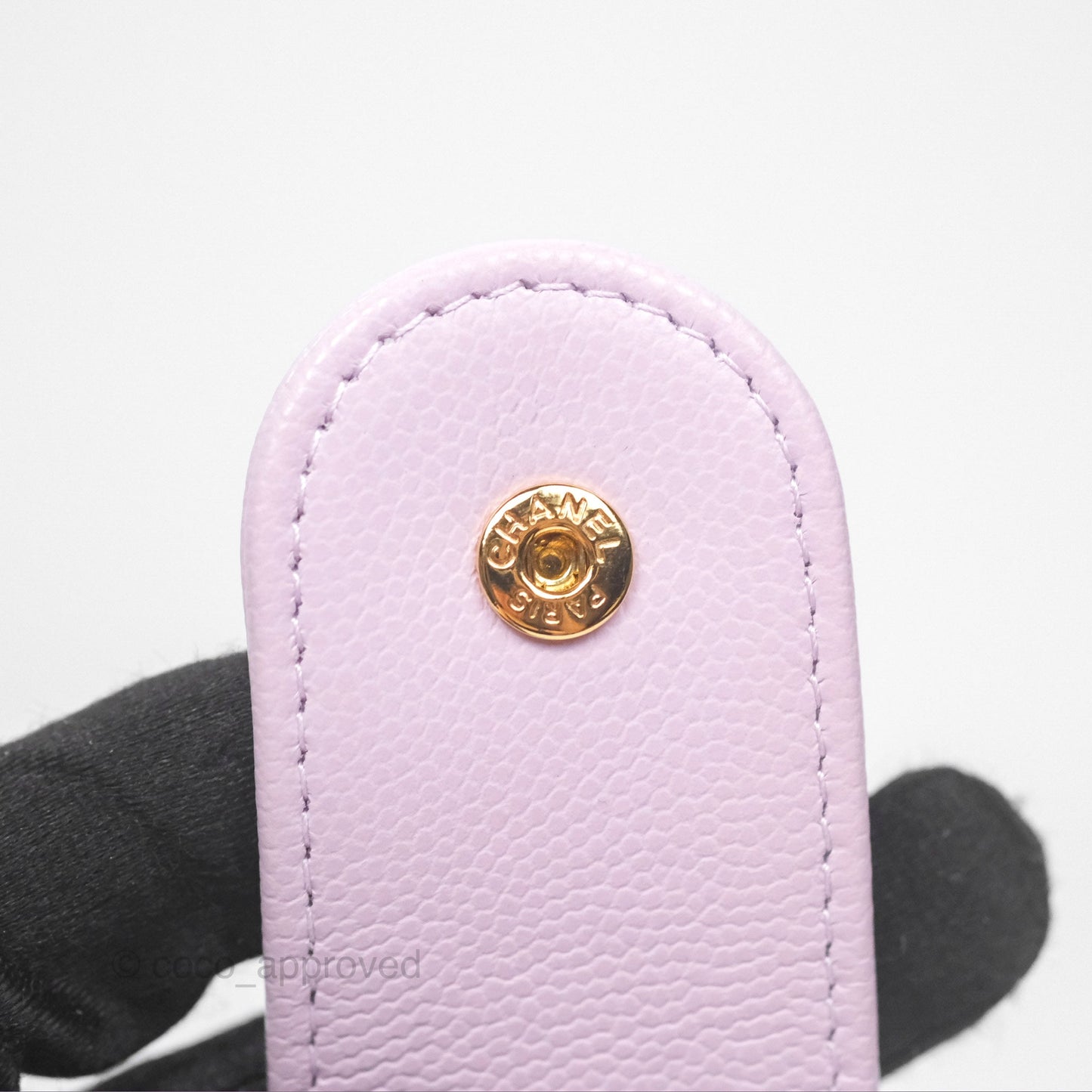 Chanel Bow Hobo Pouch Lilac Caviar Gold Hardware 24S