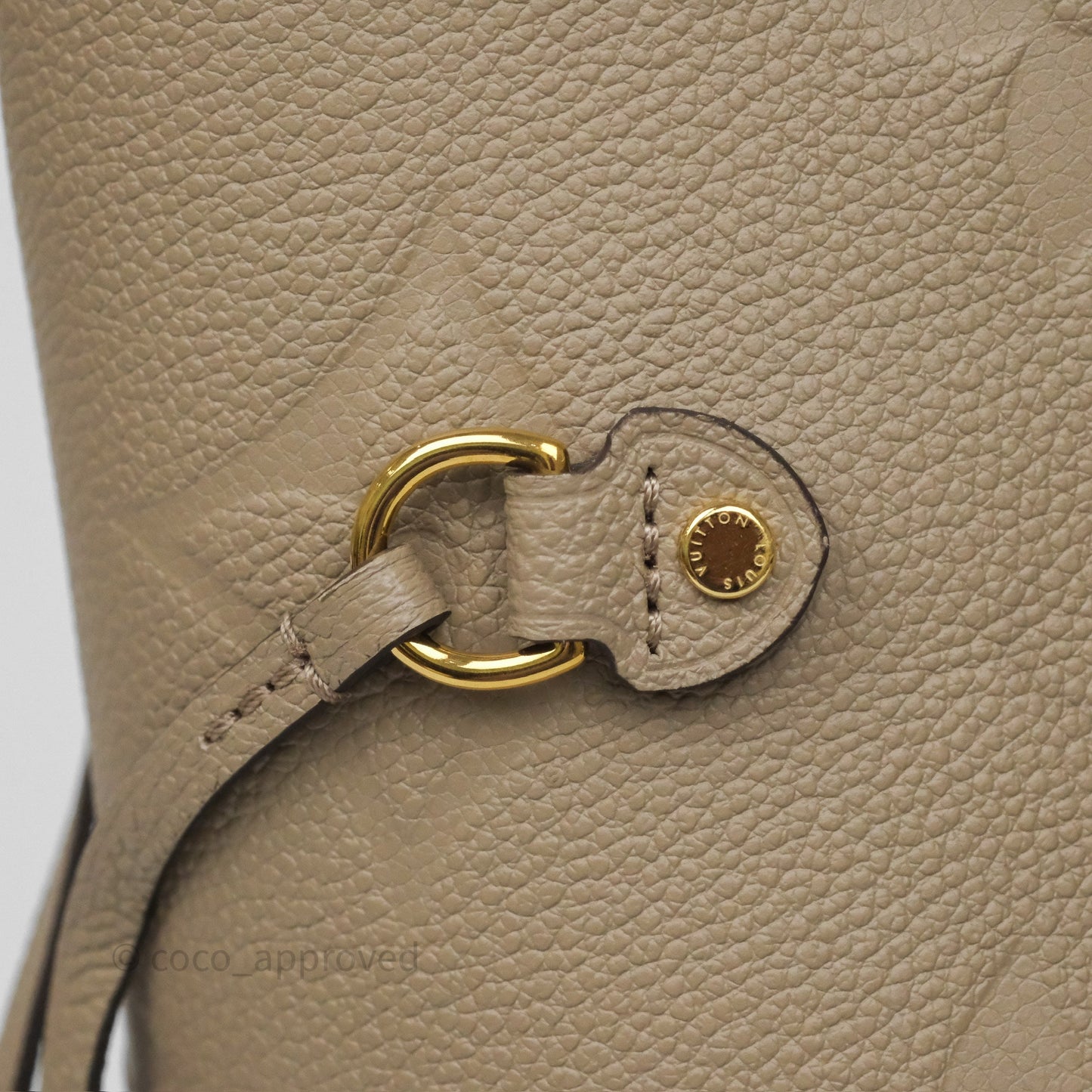 Louis Vuitton Neverfull MM Monogram Empreinte Leather Tourterelle