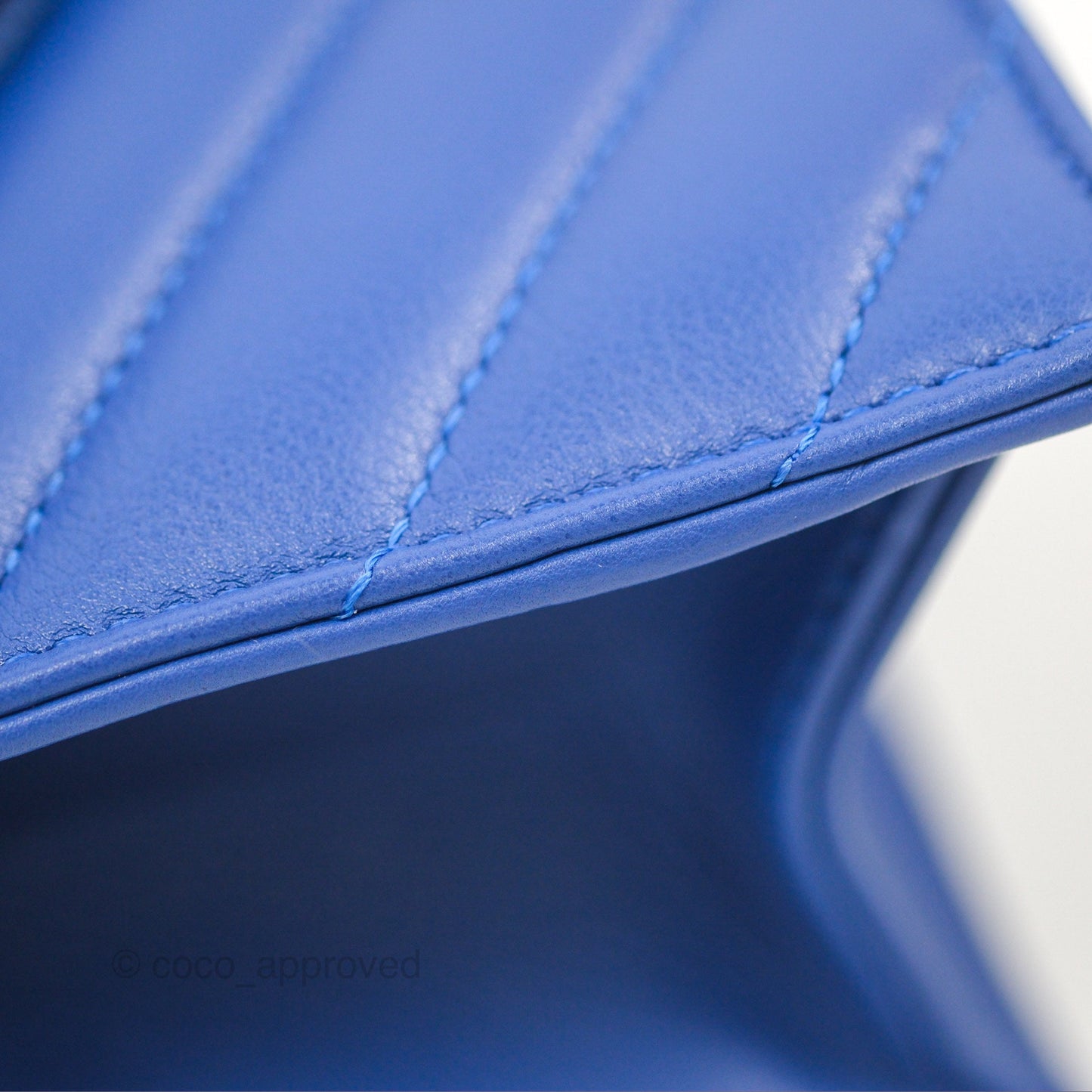 Chanel Chevron Square Envelope Flap Bag Royal Blue 19C