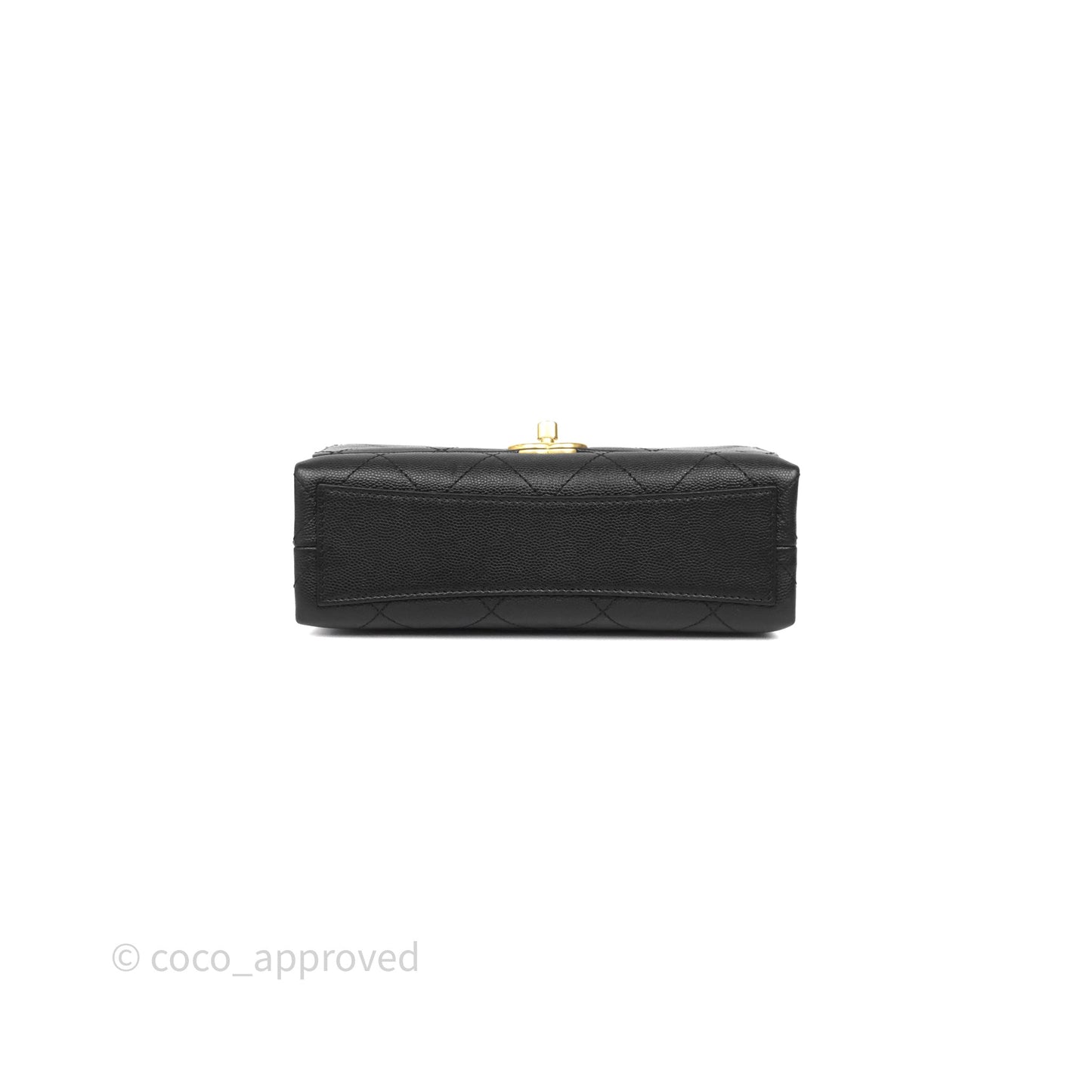 Chanel Mini Bracelet On Chain Flap Bag Flat Quilted Black Caviar Aged Gold Hardware