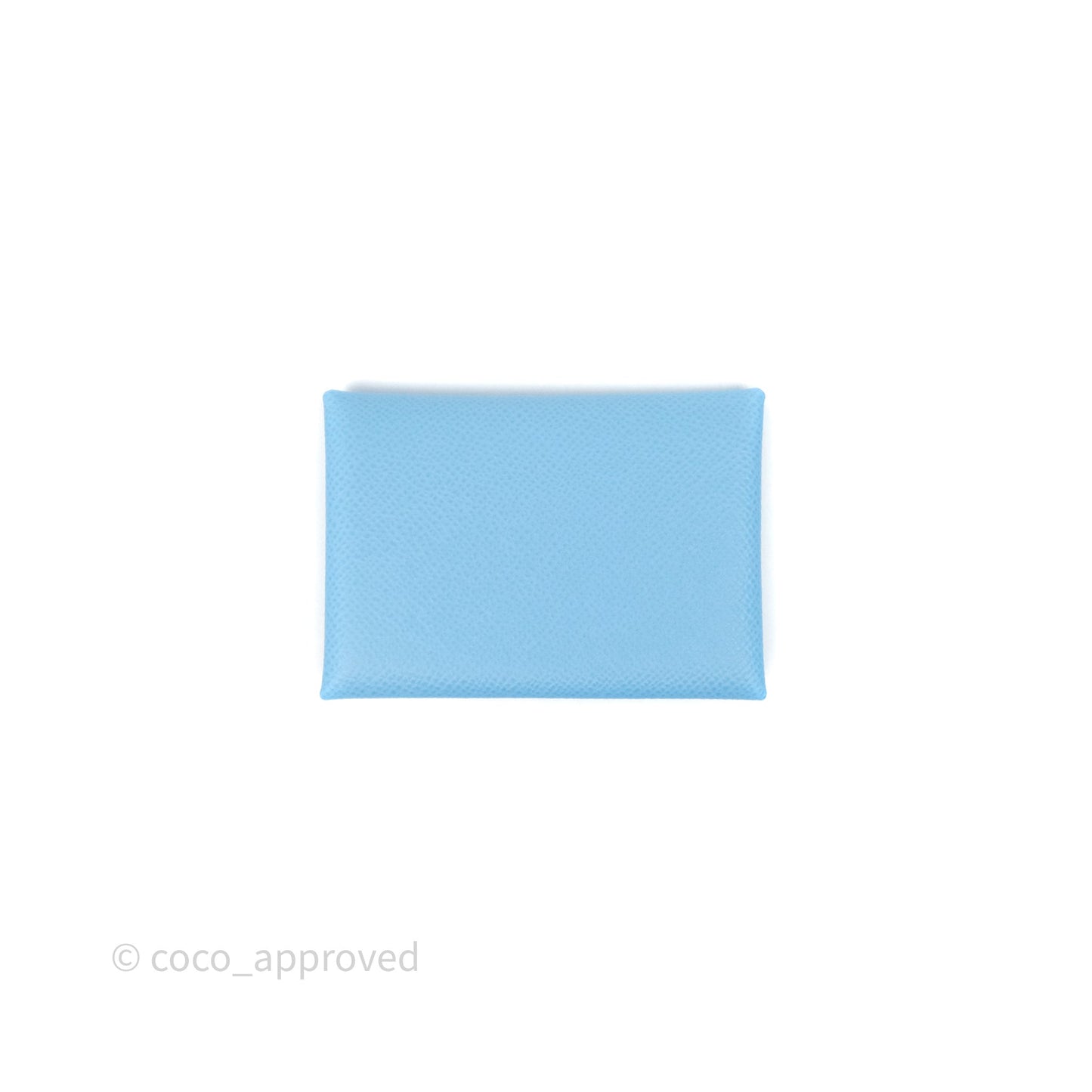Hermès Calvi Duo Compact Card Holder Celeste 7N Epsom