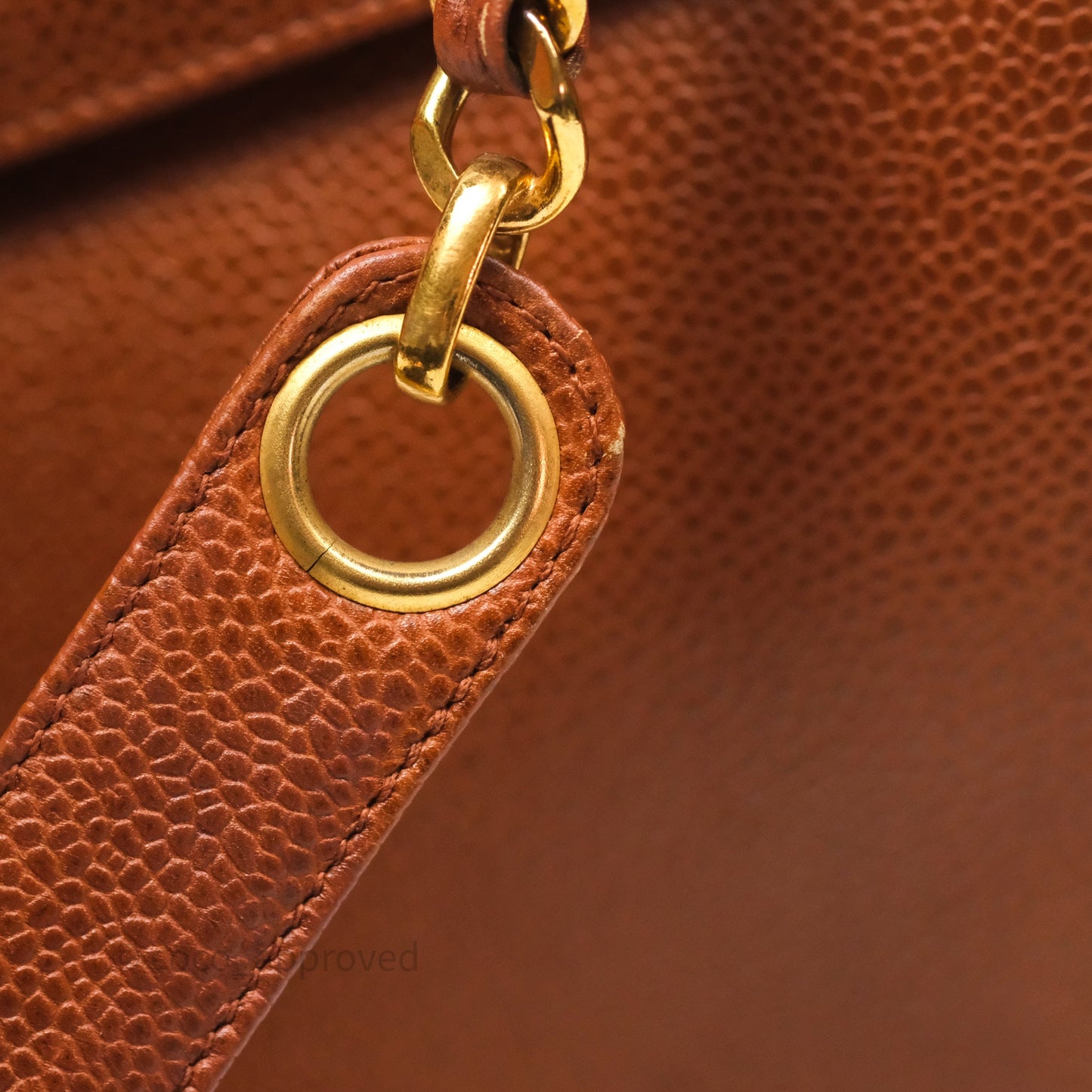 Chanel Vintage Tote Caramel Caviar 24K Gold Hardware