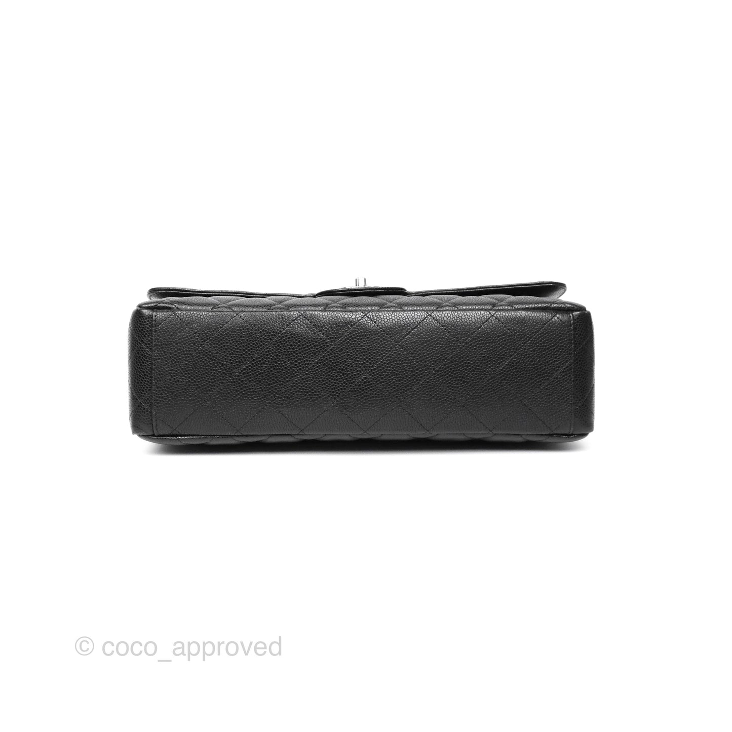 Chanel Maxi Single Flap Quilted Black Caviar Silver Hardware