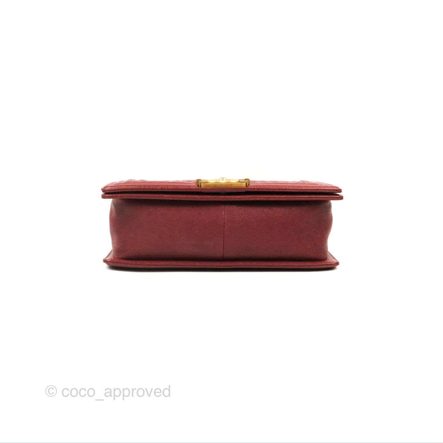 Chanel Quilted Medium Boy Burgundy Caviar Aged Gold Hardware