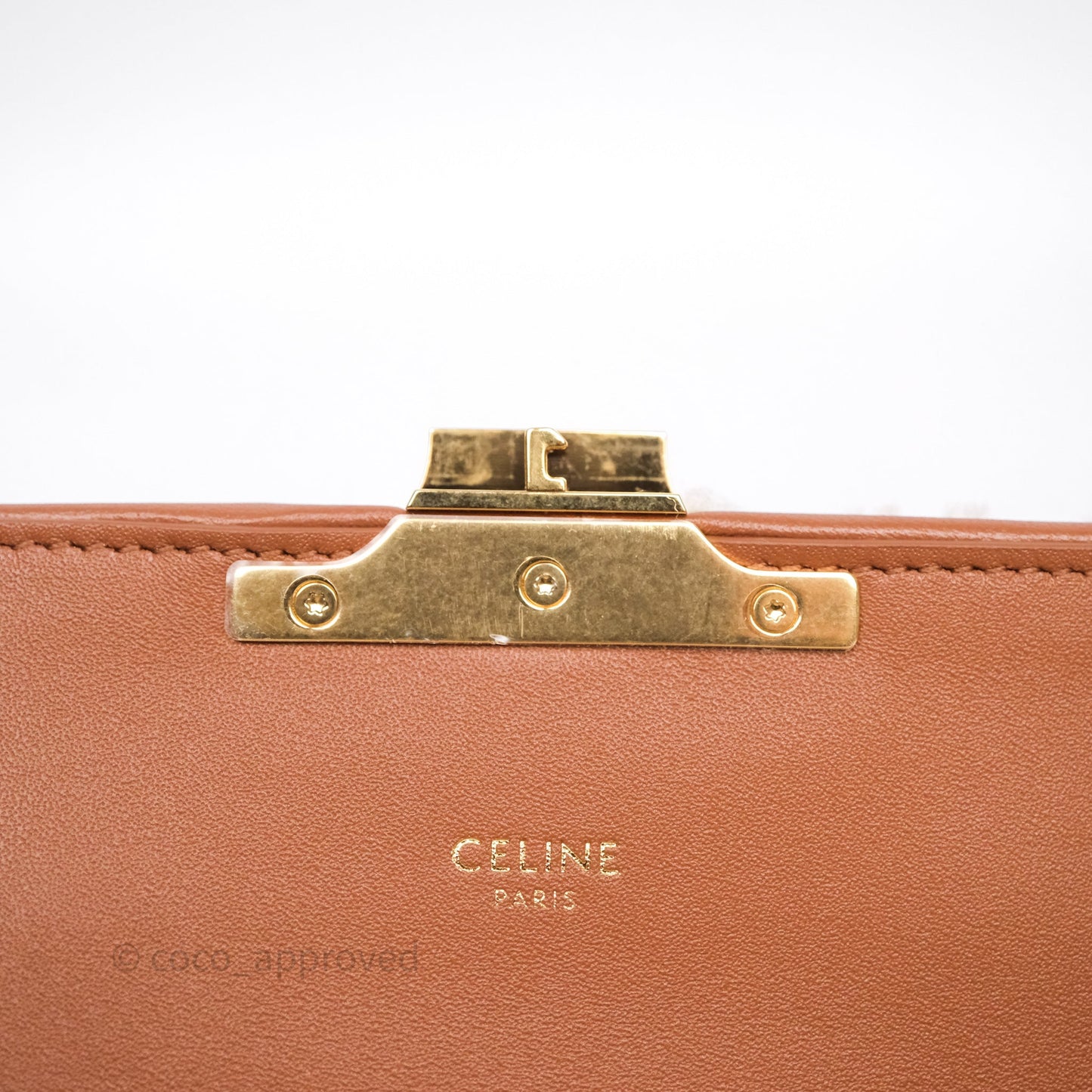 Celine Triomphe Shoulder Bag Beige Shearling