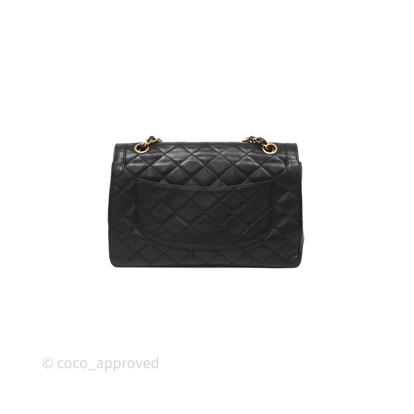Chanel Quilted Vintage Flap Bag Lambskin Black 24K Gold Hardware