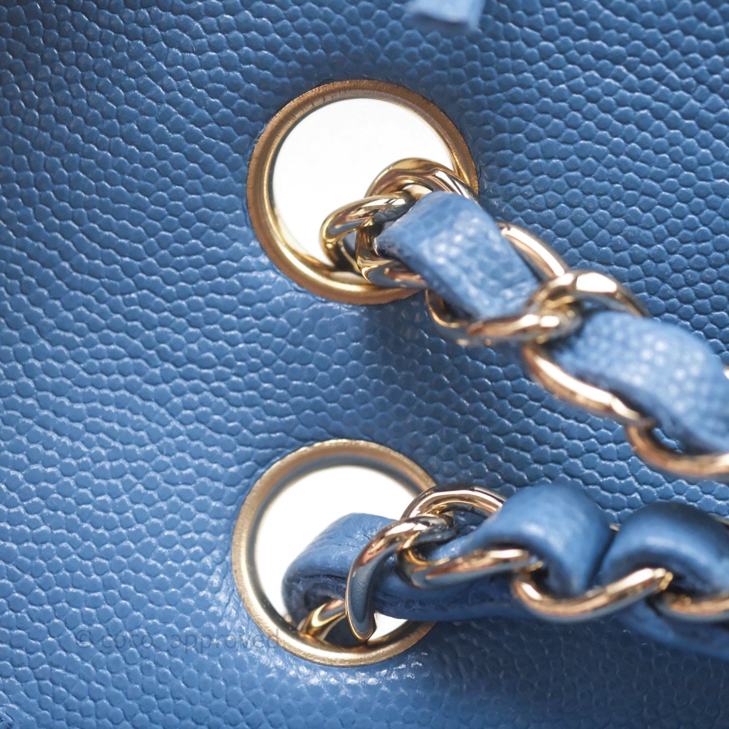 Chanel Small Classic Flap Quilted Blue Caviar Gold Hardware 20S