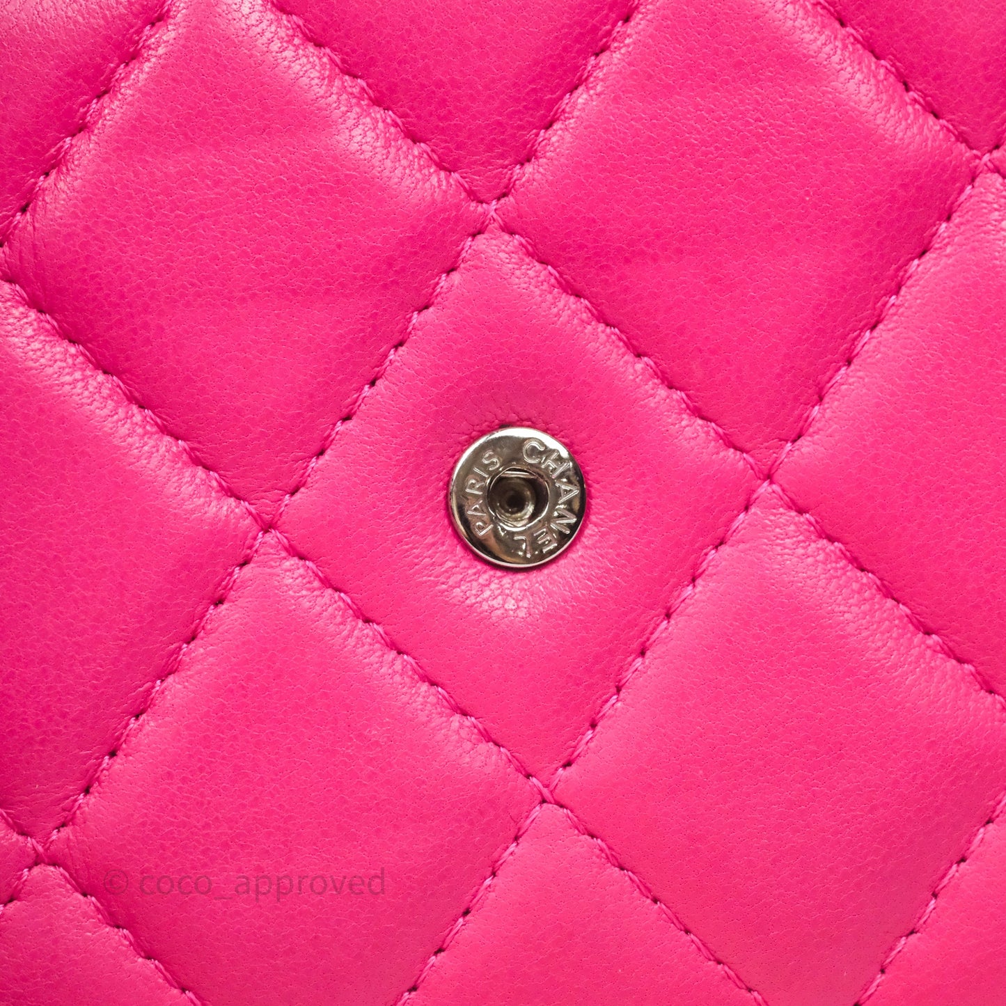 Chanel Quilted Wallet on Chain WOC Pink Lambskin Silver Hardware