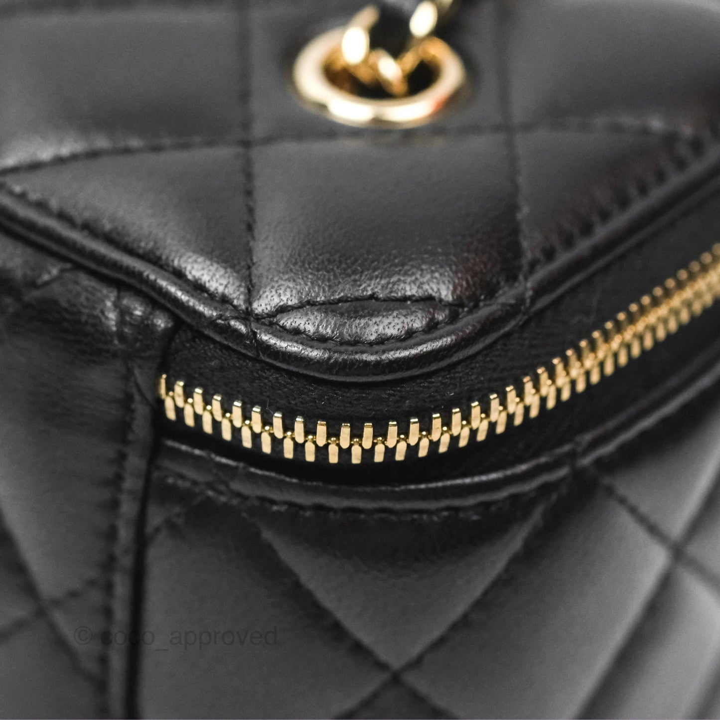 Chanel Vanity Rectangular with Chain Black Lambskin Gold Hardware