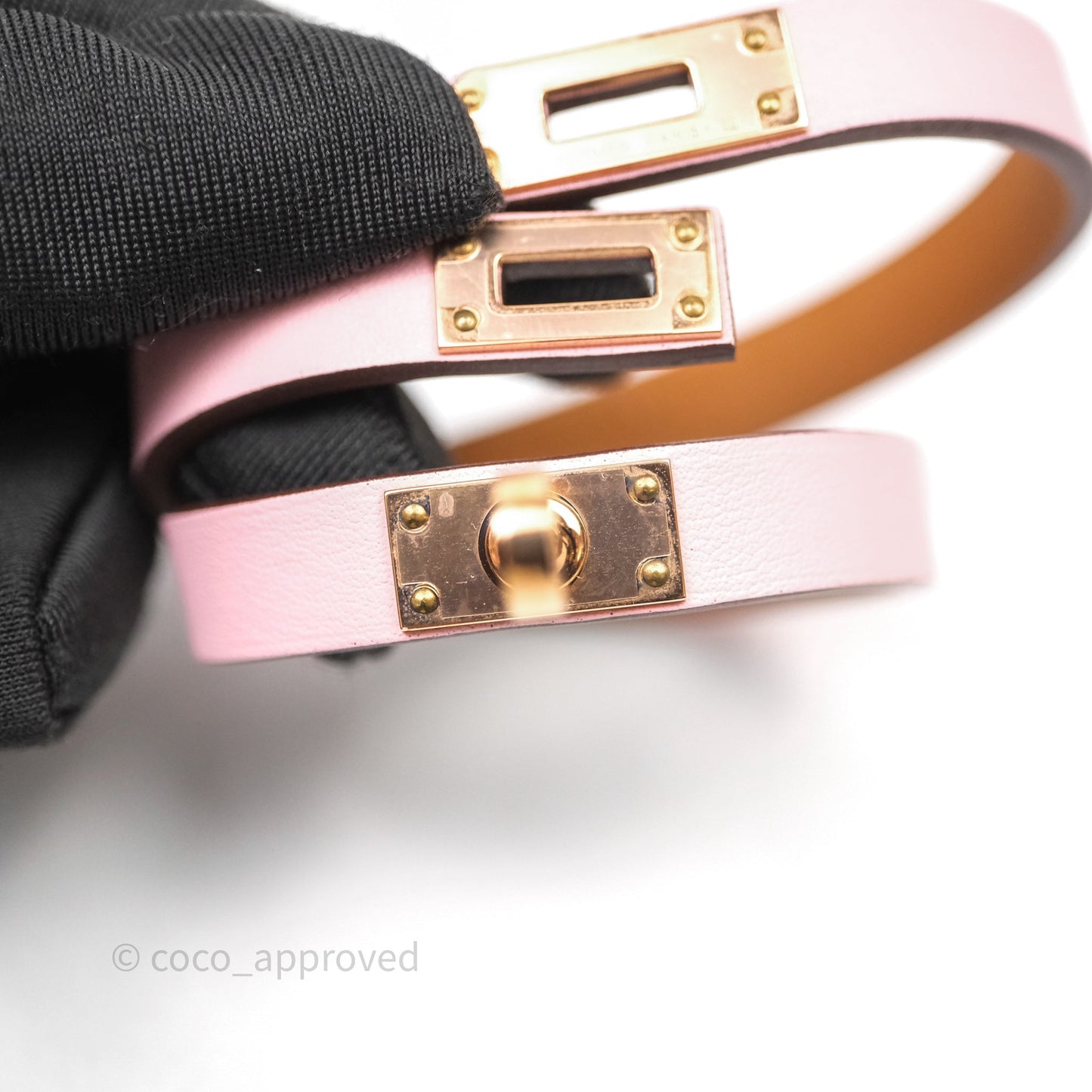 Hermès Kelly Double Tour Bracelet Rose Swift Rose Gold Hardware