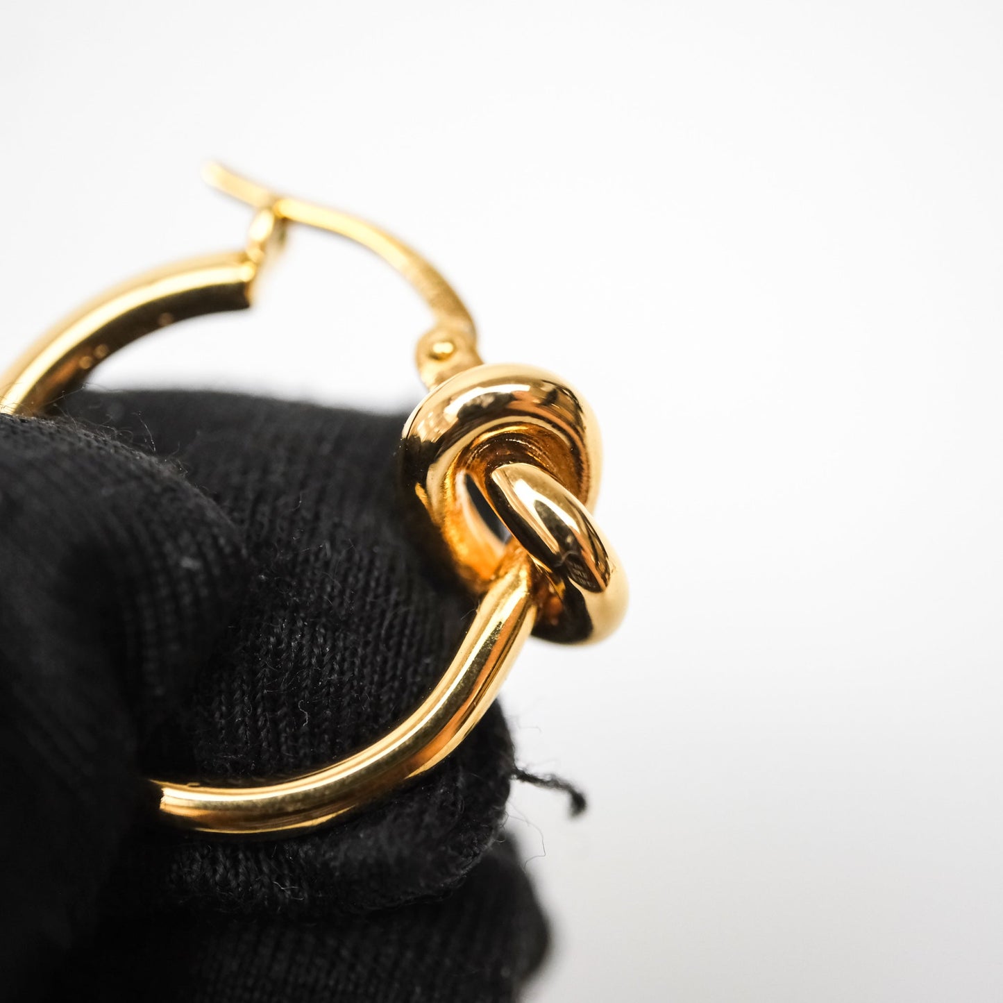 Celine Knot Hoop Earrings Gold Tone