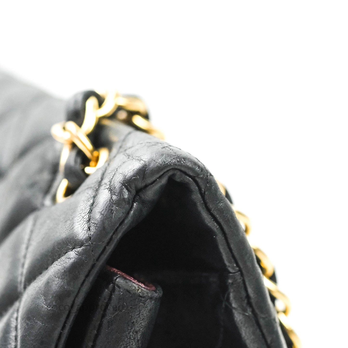 Chanel Single Flap Maxi Lambskin Black Gold Hardware