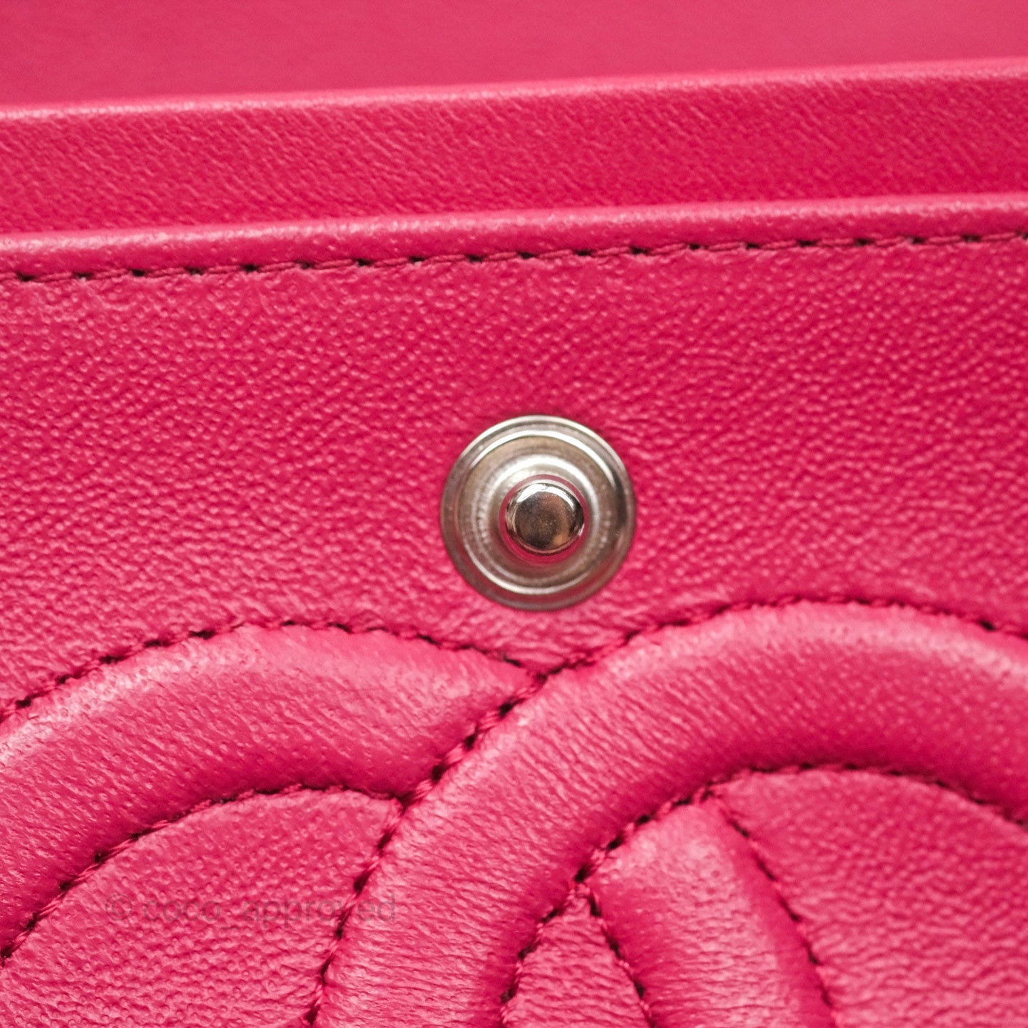 Chanel Classic M/L Medium Flap Quilted Dark Pink Lambskin Silver Hardware