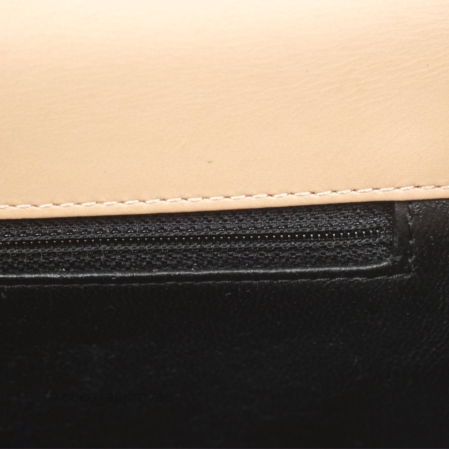 Chanel Quilted Medium CC Filigree Flap Beige Black Caviar