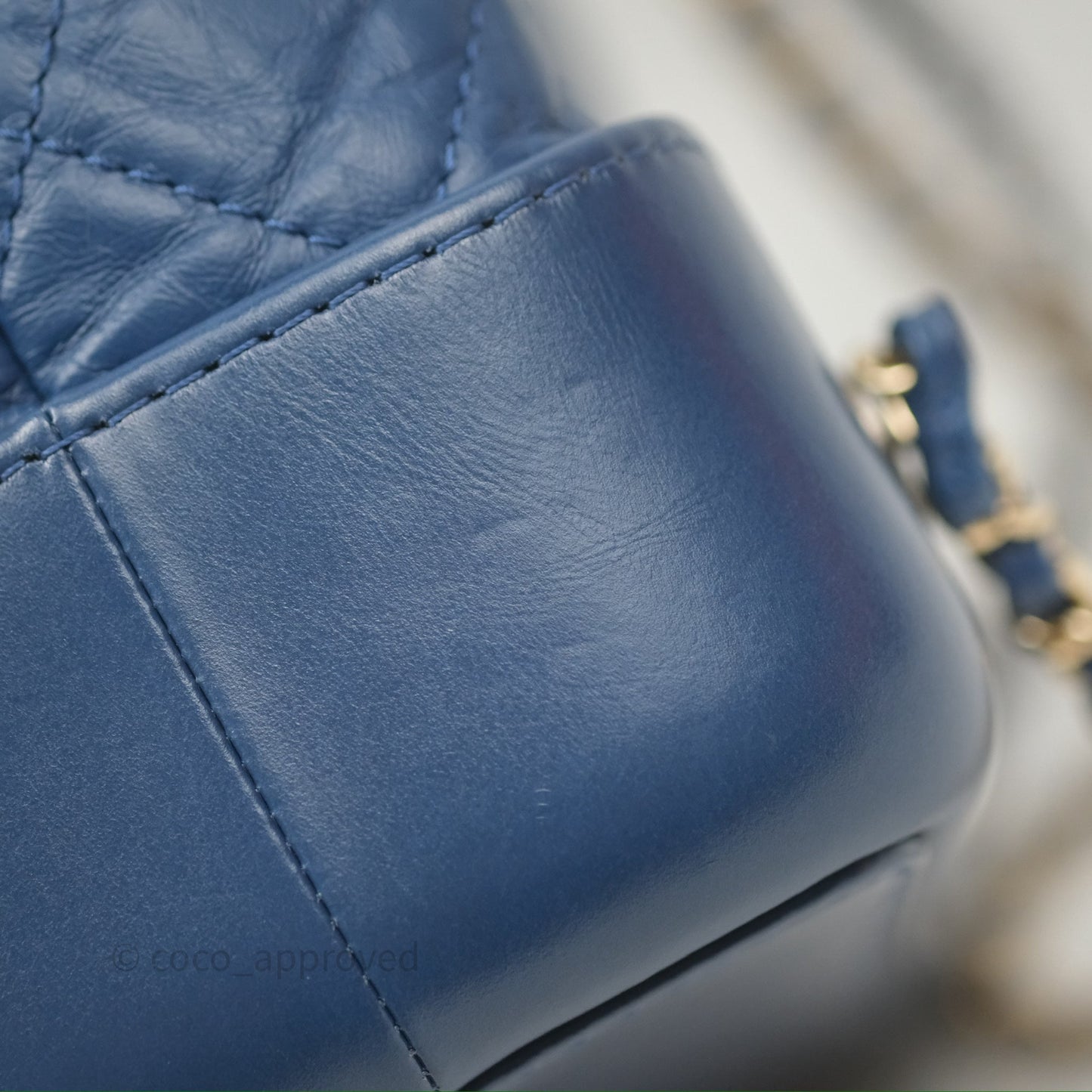 Chanel Small Gabrielle Backpack Blue Aged Calfskin