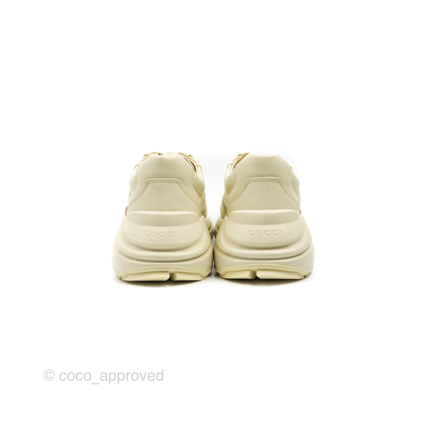 Gucci Ivory Toddler Rhyton KAI Bear Logo Leather Sneaker