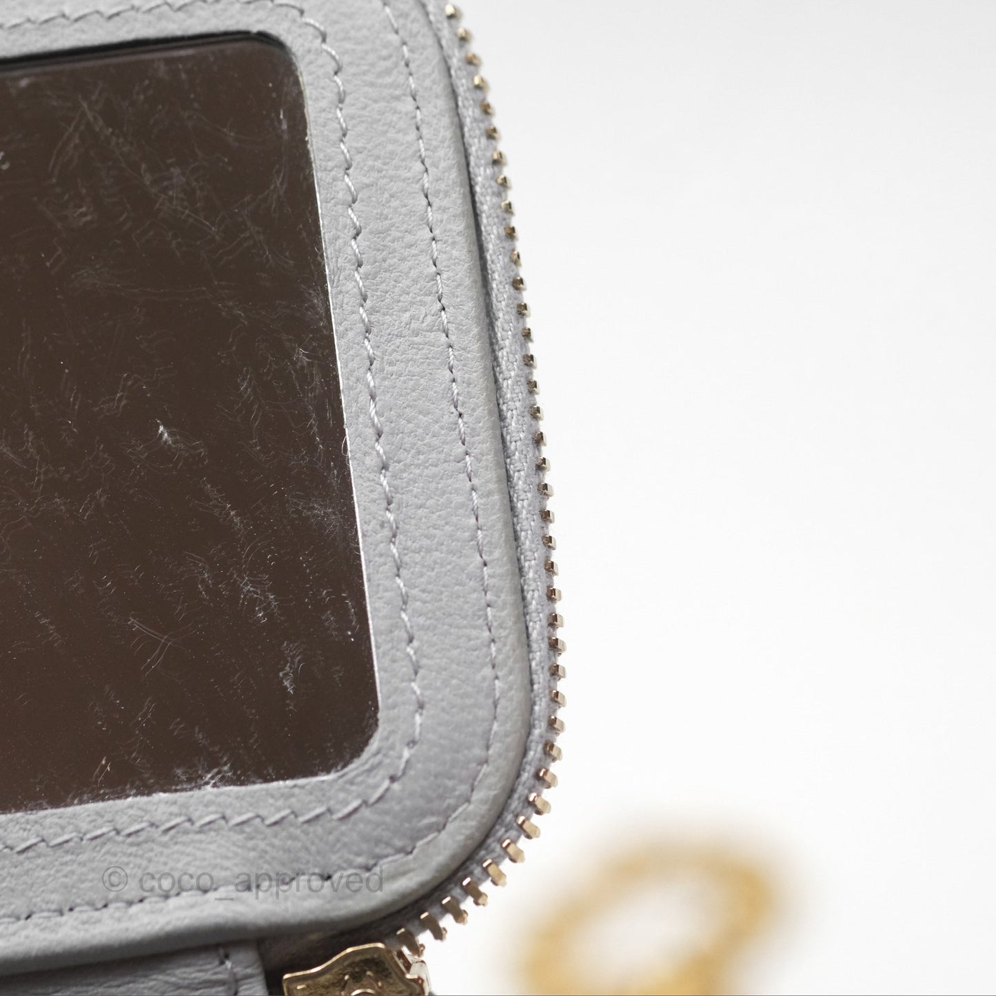 Chanel Vanity with Heart Adjustable Chain Grey Caviar Aged Gold Hardware